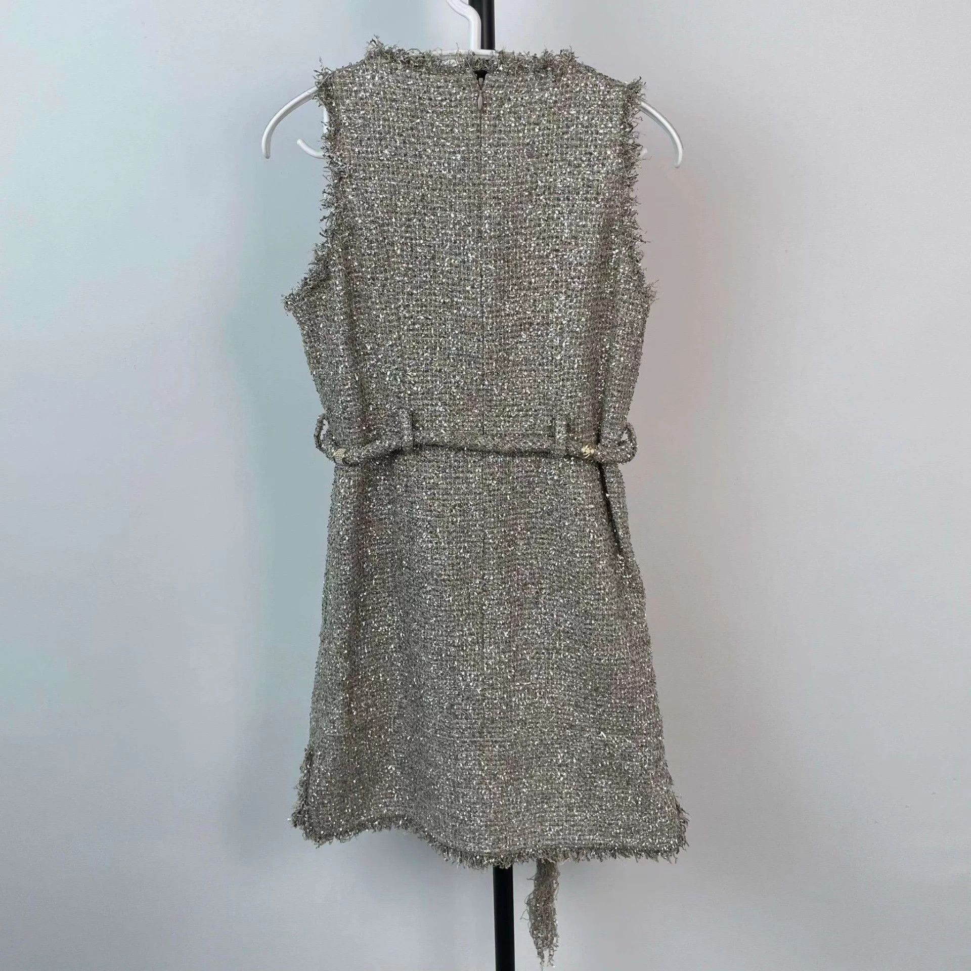Chanel Chanel Greek Woven Tweed Silver-Thread Tassel Dress 38 Size S / US 4 / IT 40 - 2 Thumbnail