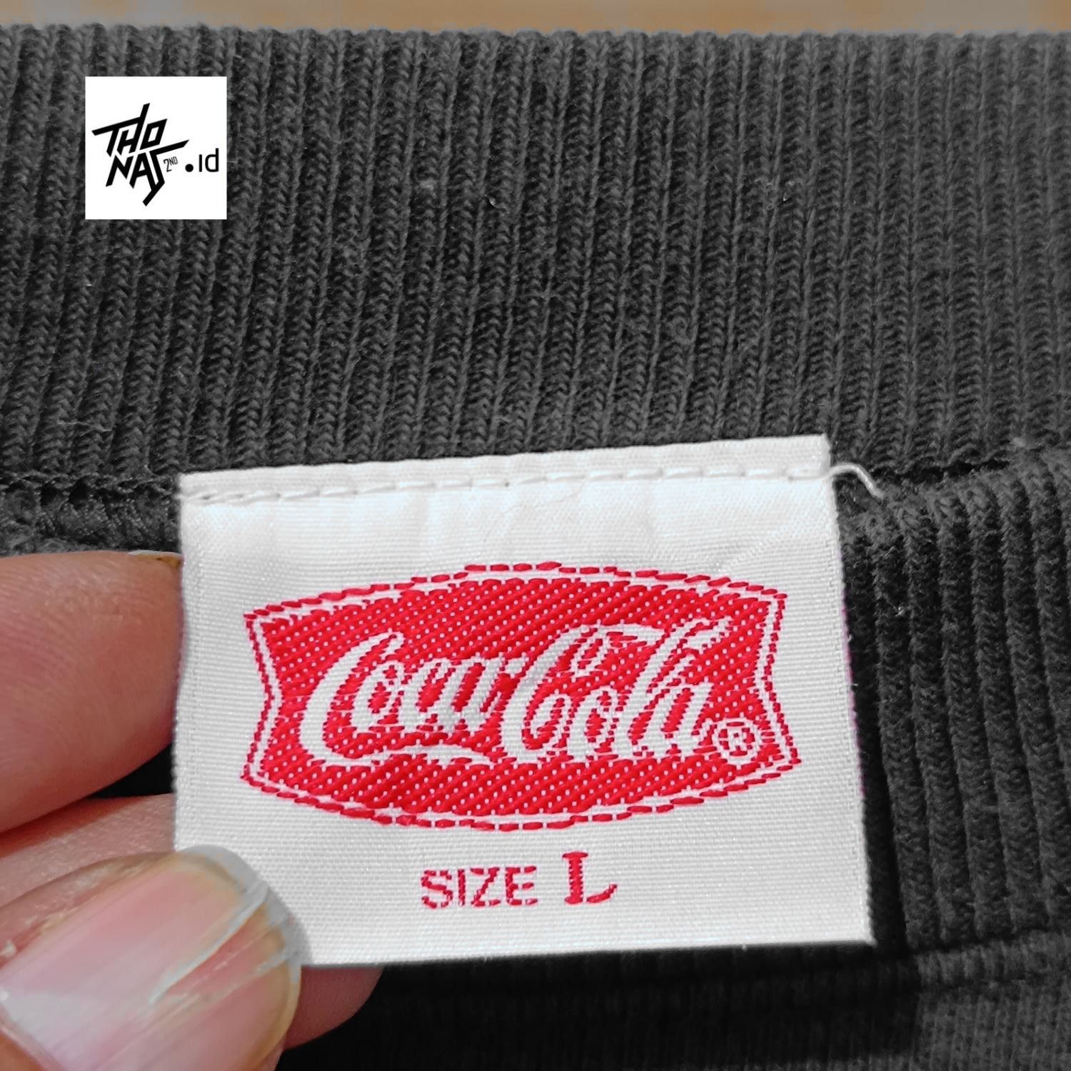 Rare Vintage 90s Cola Cola silver embroidered logo Crewneck