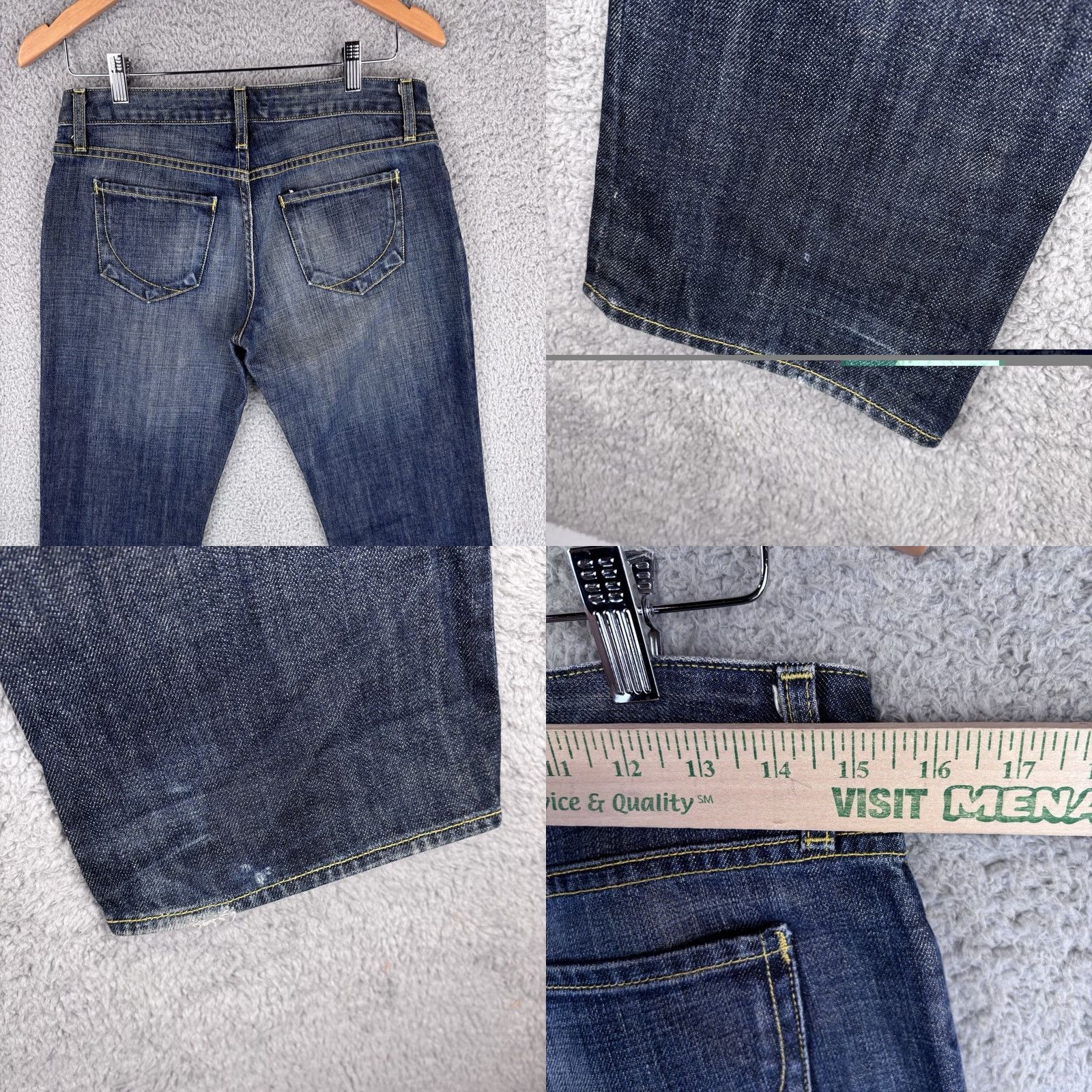 Denime VINTAGE Paper Denim & Cloth Jeans Womens 28 Slim Low Rise 5-Pocket Denim Blue 30x36 US Made Ladies Mens? Size 30" / US 8 / IT 44 - 8 Thumbnail
