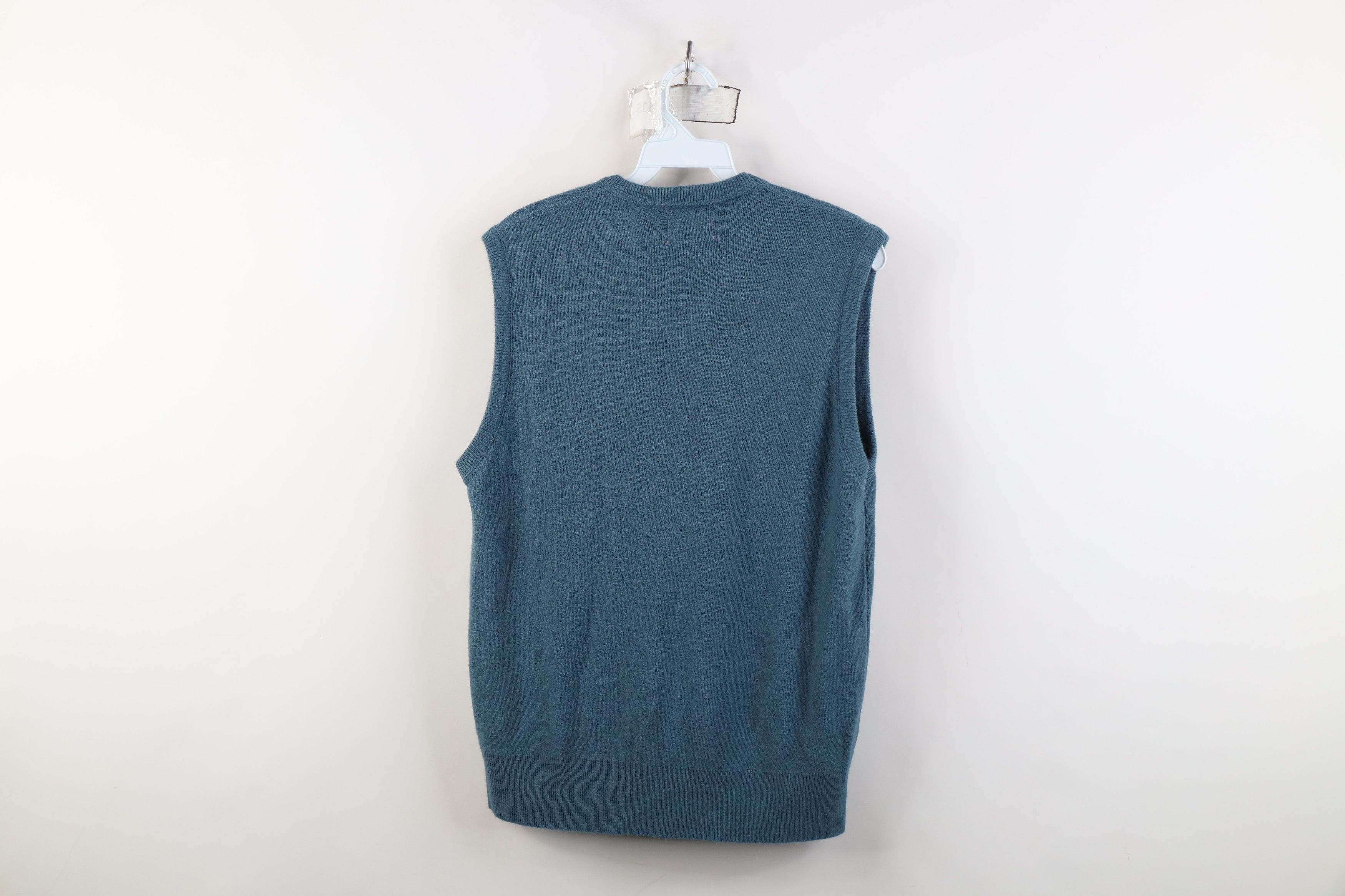 Vintage Vintage 50s Pilgrim Soft Knit V-Neck Sweater Vest Teal USA Size XL / US 12-14 / IT 48-50 - 7 Thumbnail