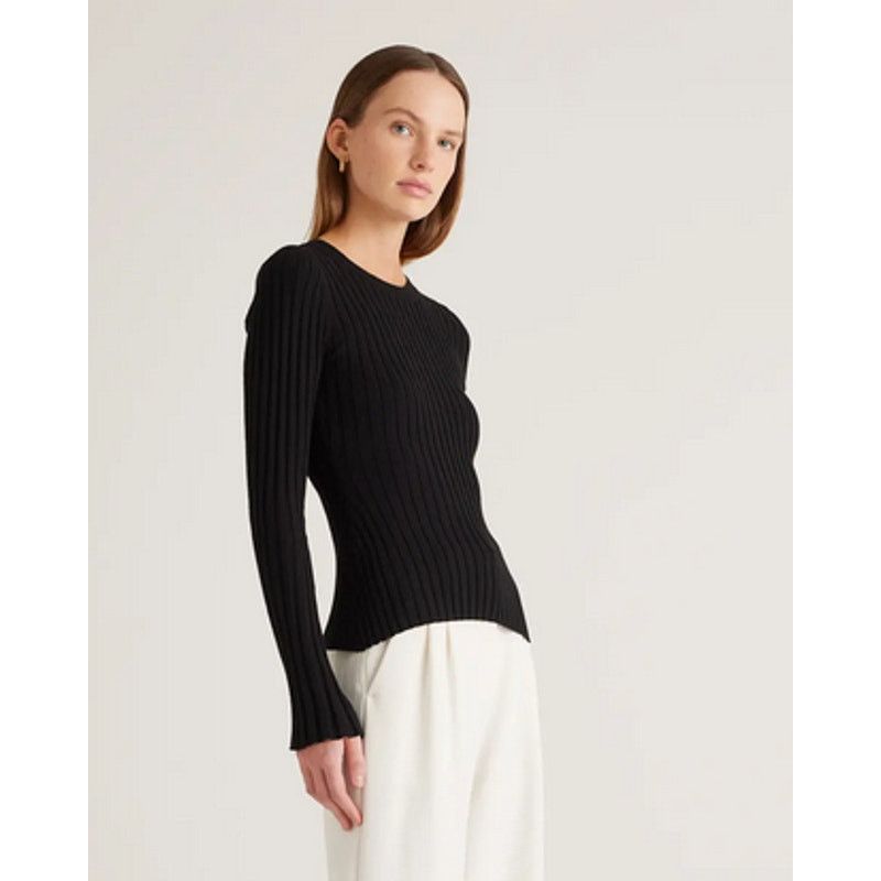 Quince Quince Cotton Cashmere Ribbed Long Sleeve Sweater XS NWT Size XS / US 0-2 / IT 36-38 - 2 Thumbnail