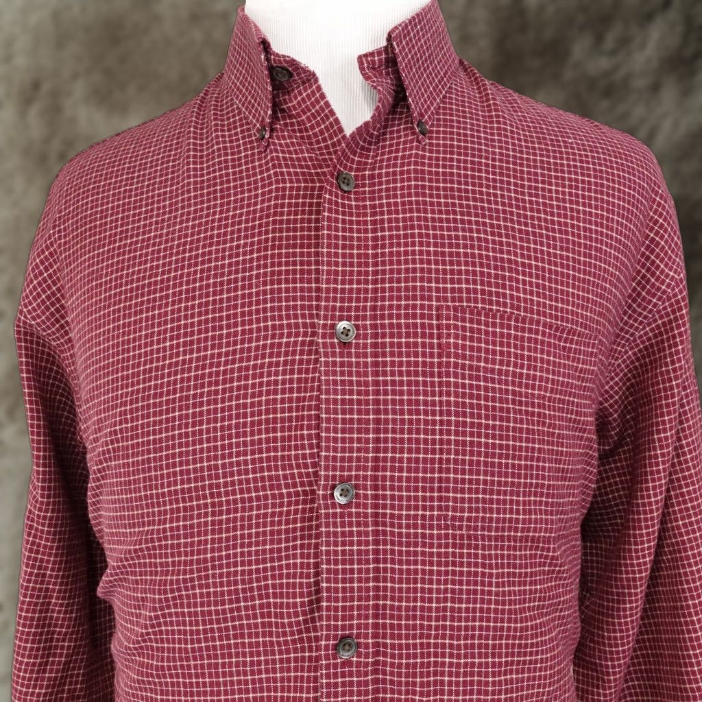 Van Heusen VAN HEUSEN Red Check Long Sleeve Button-Up Shirt Mens L Regular Fit Size US L / EU 52-54 / 3 - 1 Thumbnail