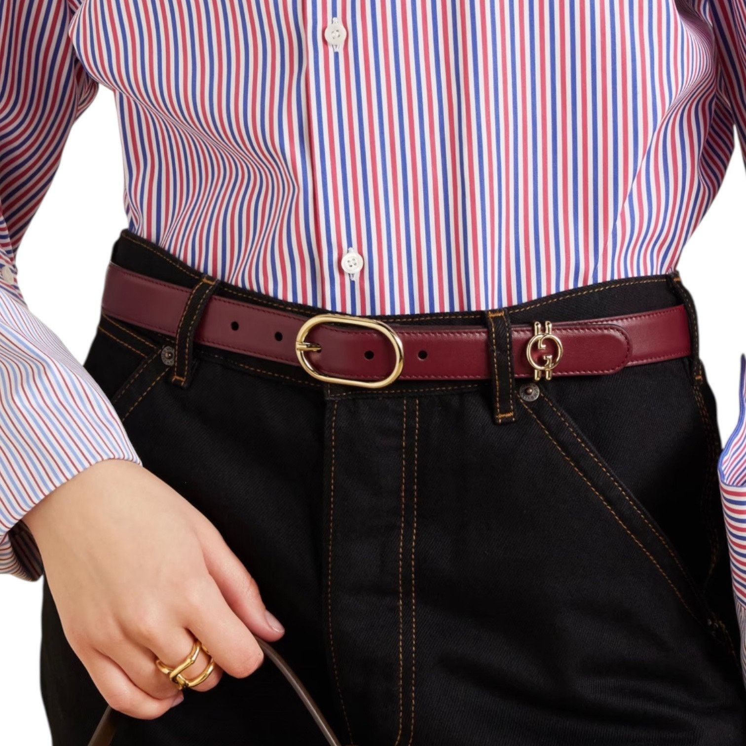 Gucci Interlocking GG Logo Leather Belt Red Size 80cm/ 32in