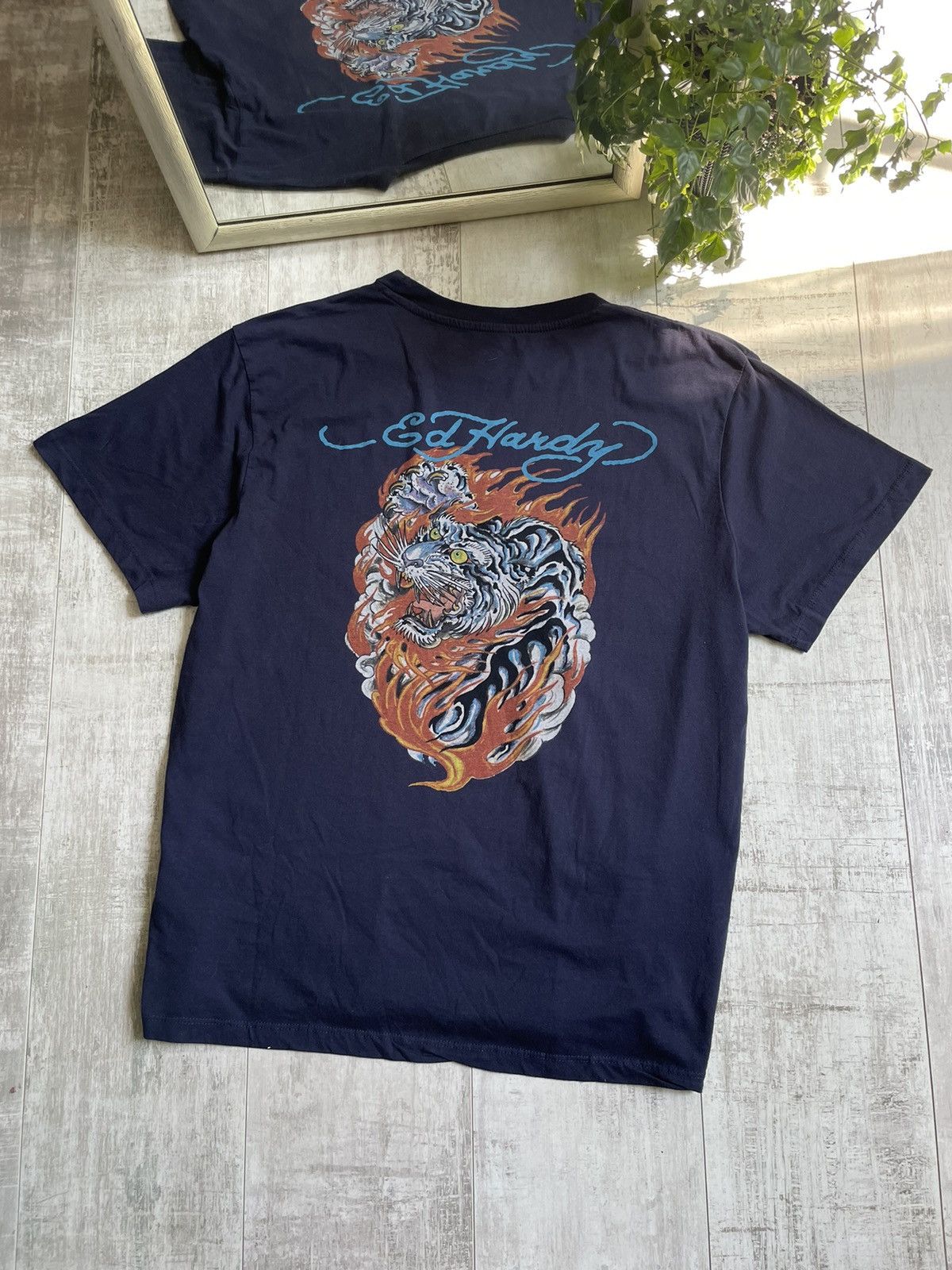 Ed Hardy Vintage Ed Hardy Y2K Fire Tiger T-Shirt Blue RARE Size US XL / EU 56 / 4 - 1 Thumbnail