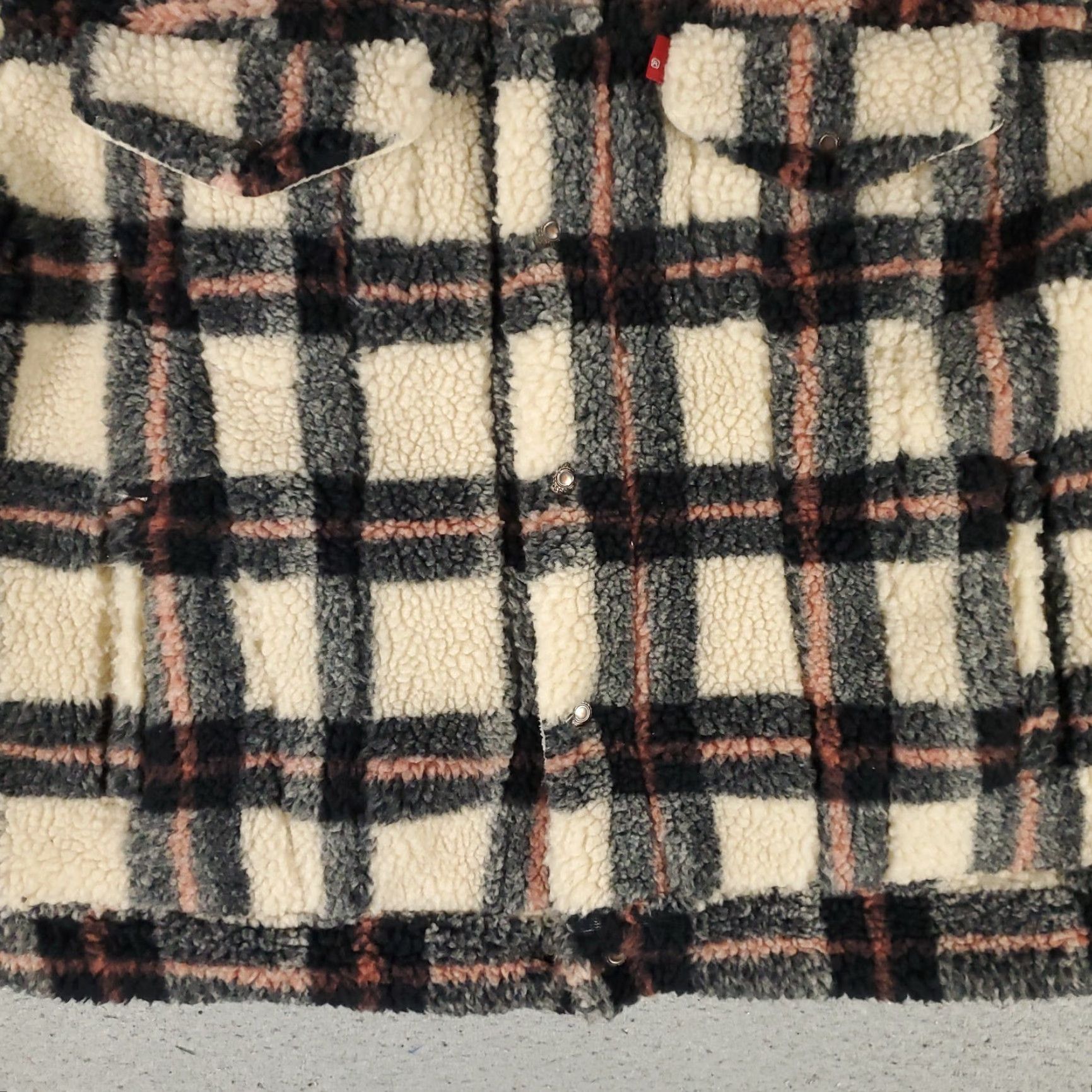 Levi's Levi's Jacket Womens Size Small Beige Plaid Fleece Sherpa Bomber Coat Short Regular Classic Modern American Size S / US 4 / IT 40 - 3 Thumbnail