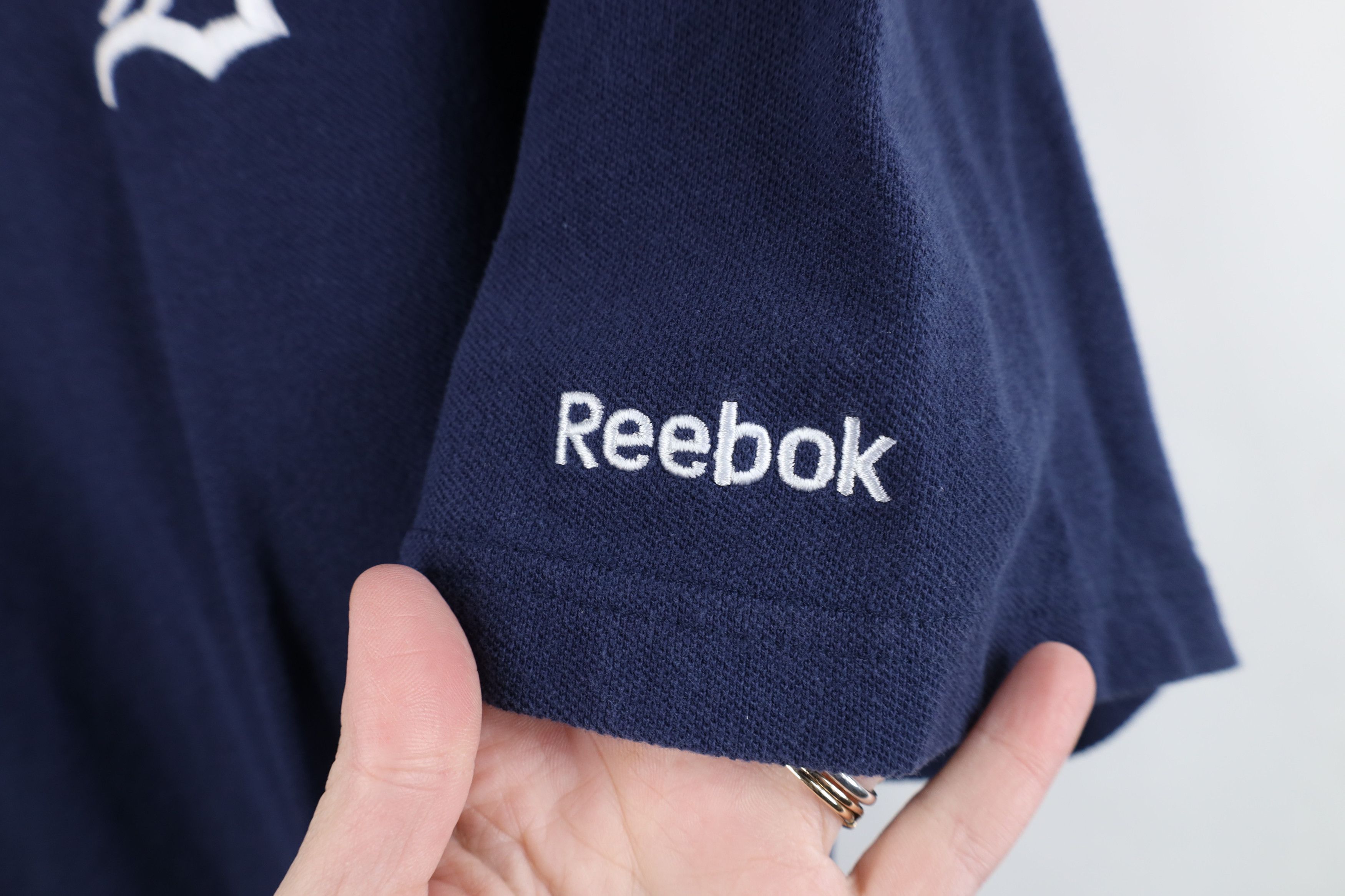Reebok Vintage Reebok Old English D Detroit Tigers Baseball Polo Size US L / EU 52-54 / 3 - 4 Thumbnail