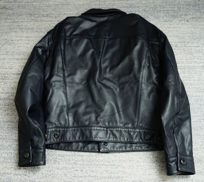 Yohji Yamamoto Yohji Yamamoto Yohji Yamamoto Leather Jacket Black Color Size US L / EU 52-54 / 3 - 9 Thumbnail