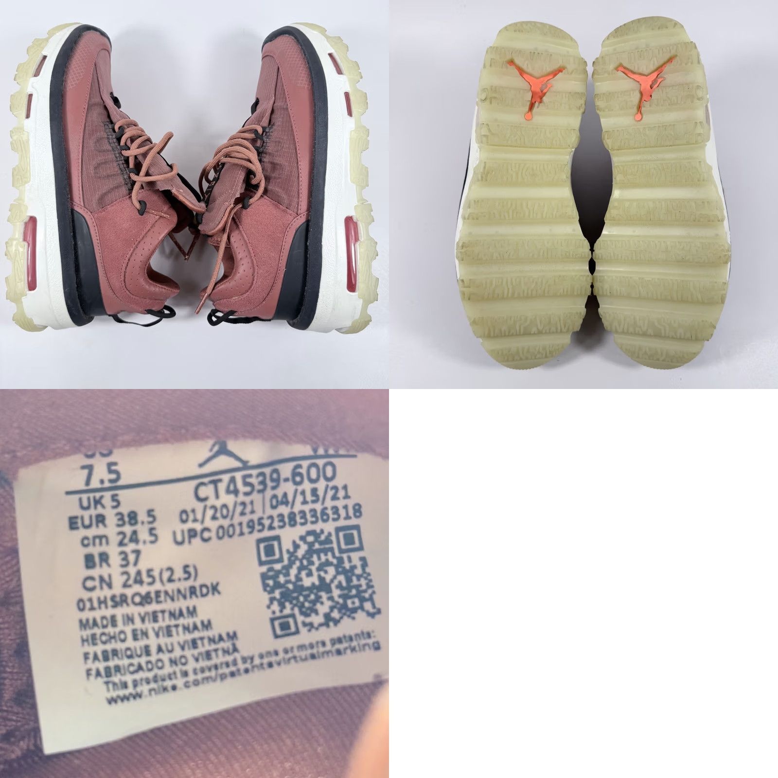 Jordan Brand Jordan Air Mae Sneakers Women Canyon Rust Low Top - 7.5 Womens Jordan Air Mae Athletic Running Sneakers Comfort Cushioned Logo Casual Activewear Shoes Size S / US 4 / IT 40 - 8 Thumbnail