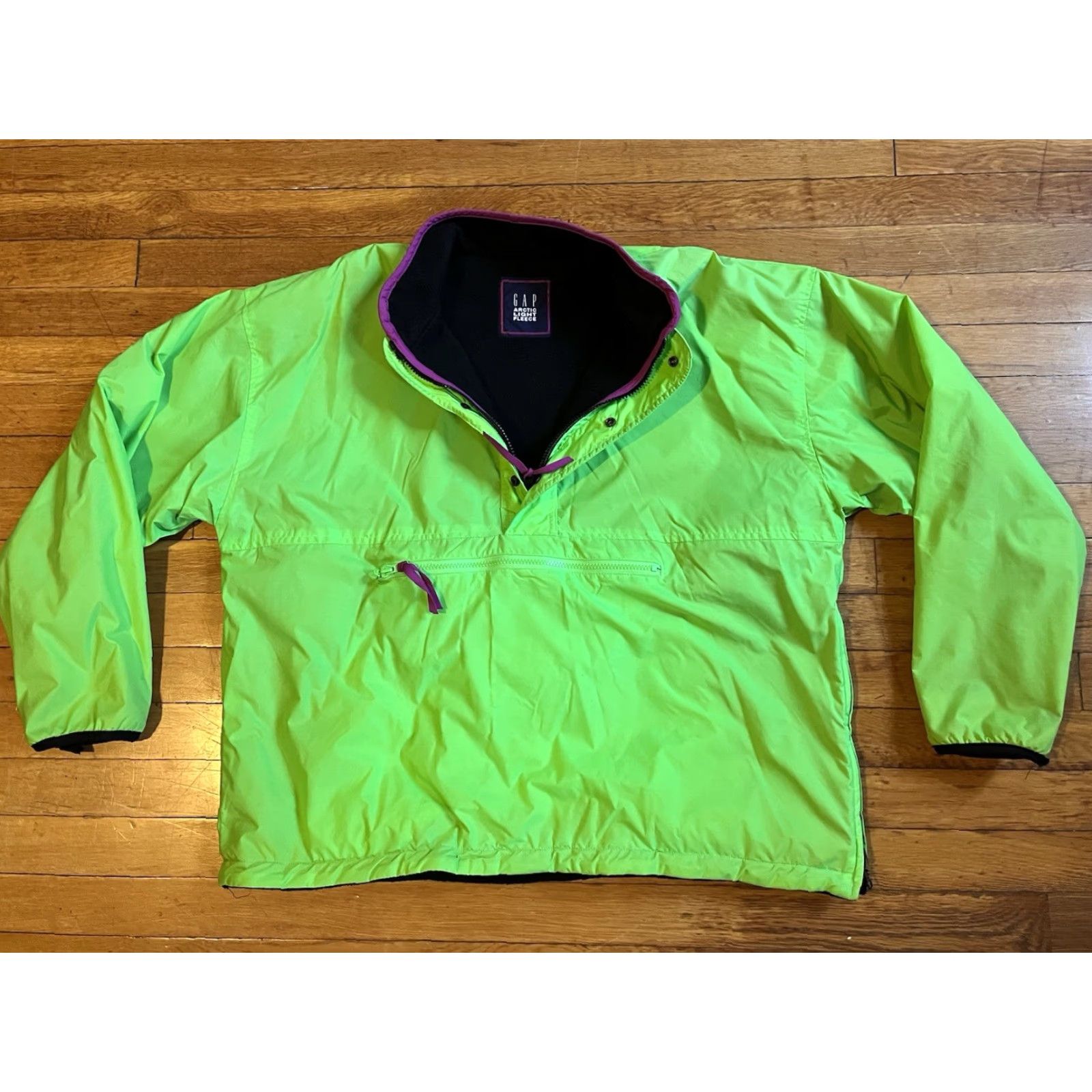 Gap VINTAGE Gap Arctic Light Fleece Reversible 1/2 Zip Jacket Men’s Medium Green Size US M / EU 48-50 / 2 - 4 Thumbnail