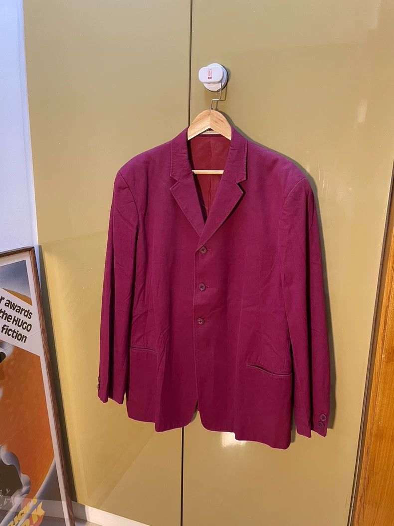 Yohji Yamamoto Yohji Yamamoto size m 90SS Burgundy Show Suit 2501-Nextarro Size 38R - 2 Thumbnail