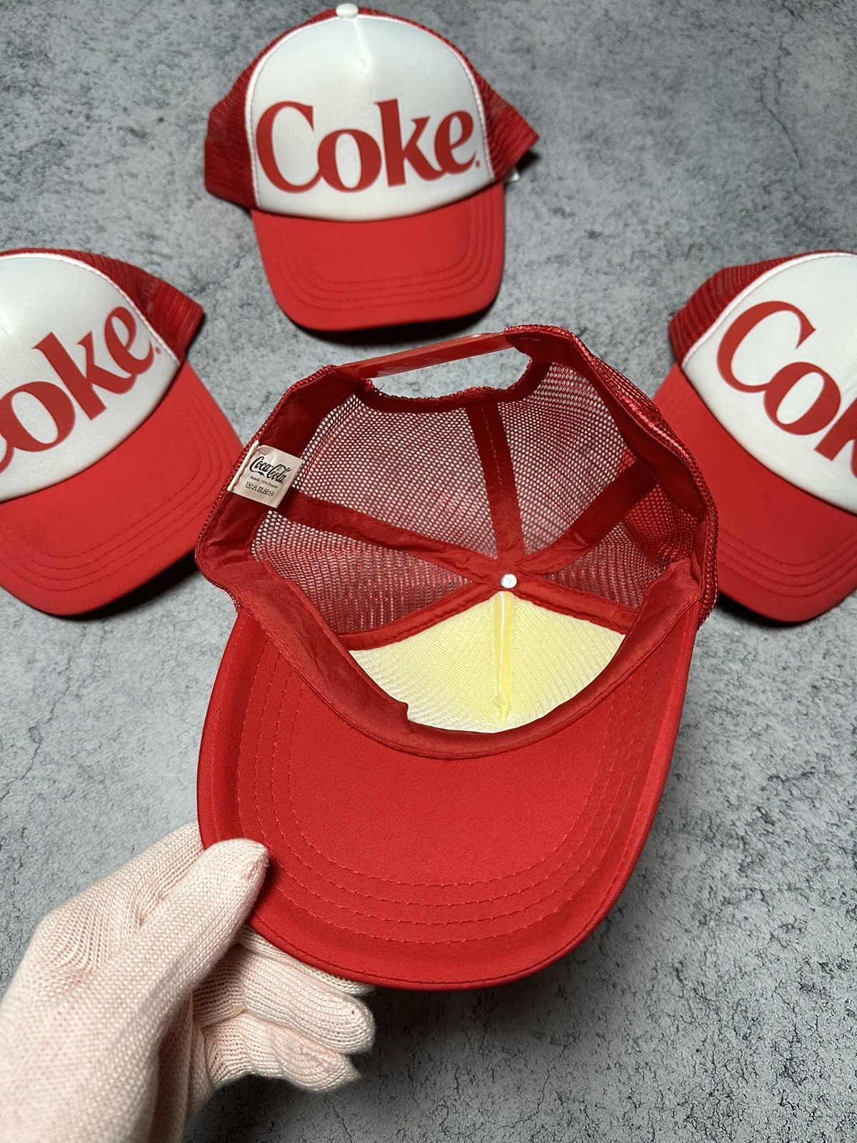 Coca Cola Vintage 90s Coca-Cola Coke Trucker Cap Hat Size ONE SIZE - 5 Thumbnail