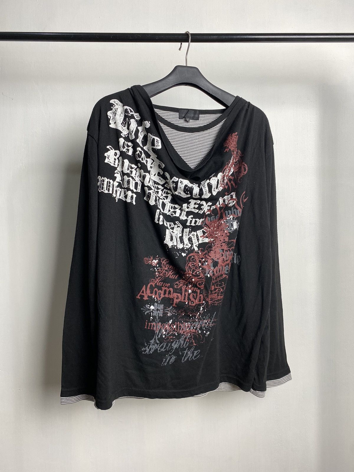 If Six Was Nine × Japanese Brand × Le Grande Bleu (L.G.B.) Not Alone Poem Double Layer Gothic Longsleeve Size US M / EU 48-50 / 2 - 3 Thumbnail