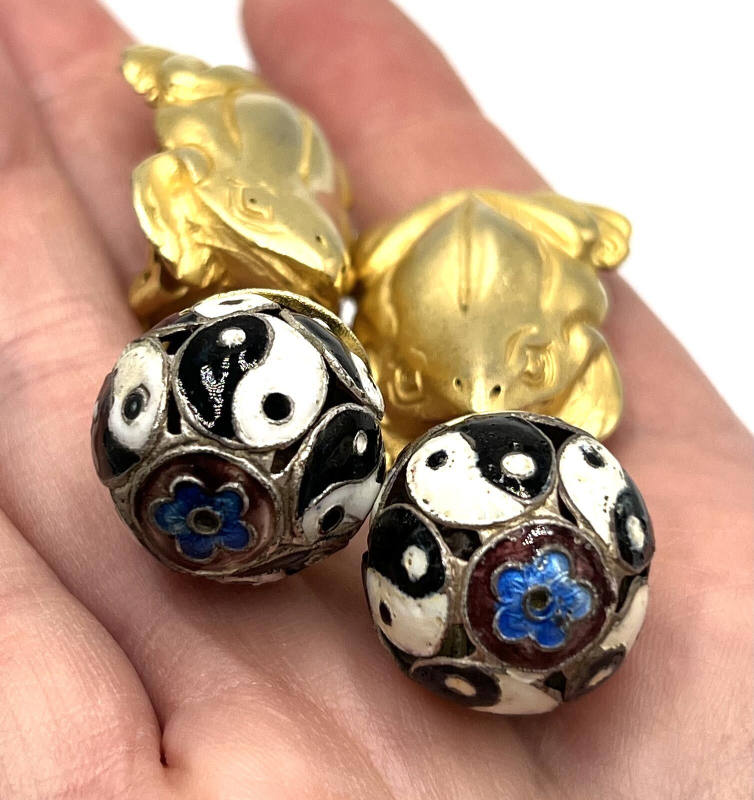 Other Glenn Miller Anne Turk Tree Frog Yin-Yang Cloisonné Earrings Size ONE SIZE - 4 Thumbnail