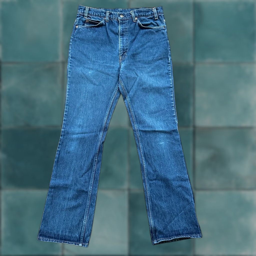 VINTAGE Levi's Jeans 80s Flared Boot Cut Womens 36x36 Blue Cotton