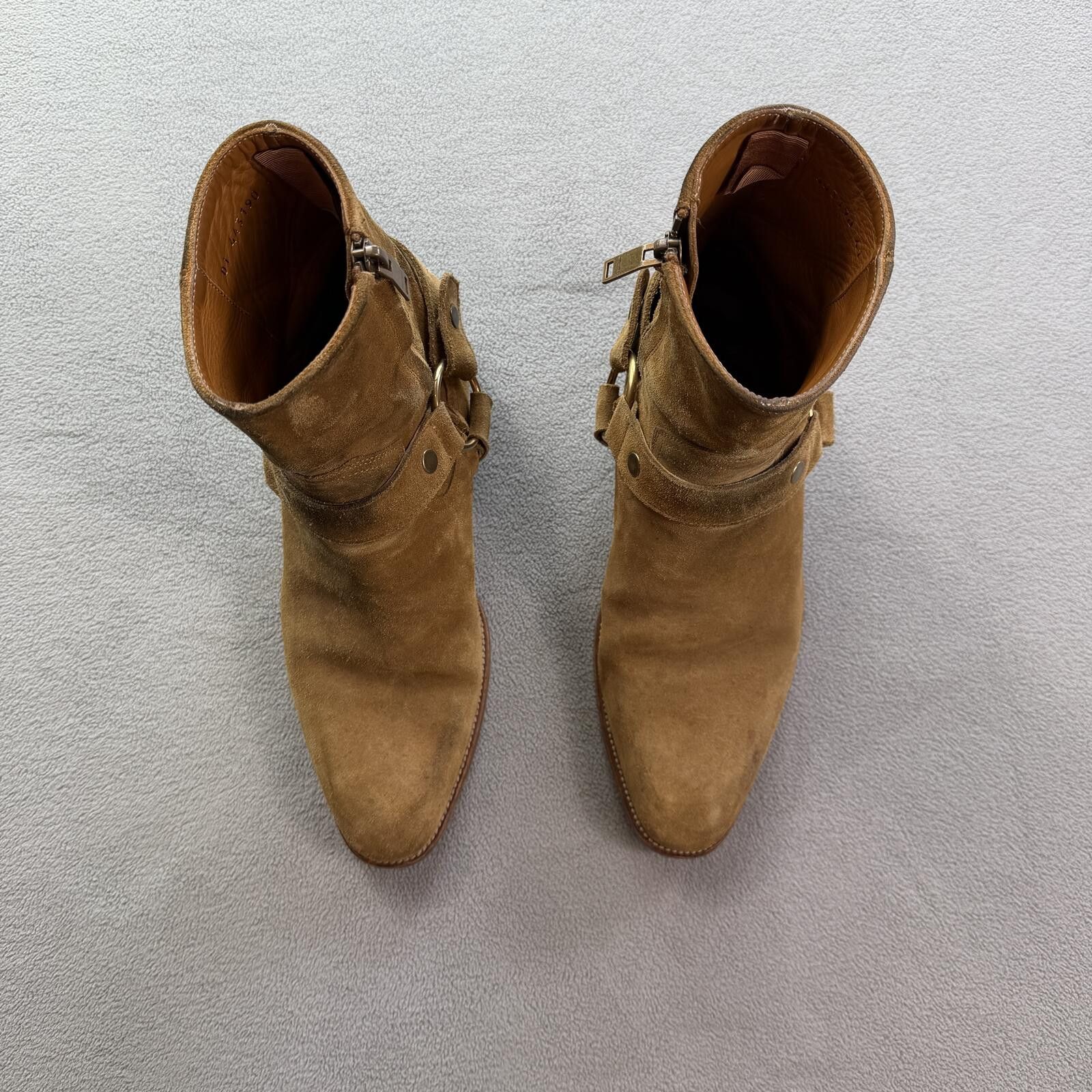Saint Laurent Paris Saint Laurent Paris Wyatt Harness Suede Boots Tan Mens US 8 Size US 8 / EU 41 - 8 Thumbnail