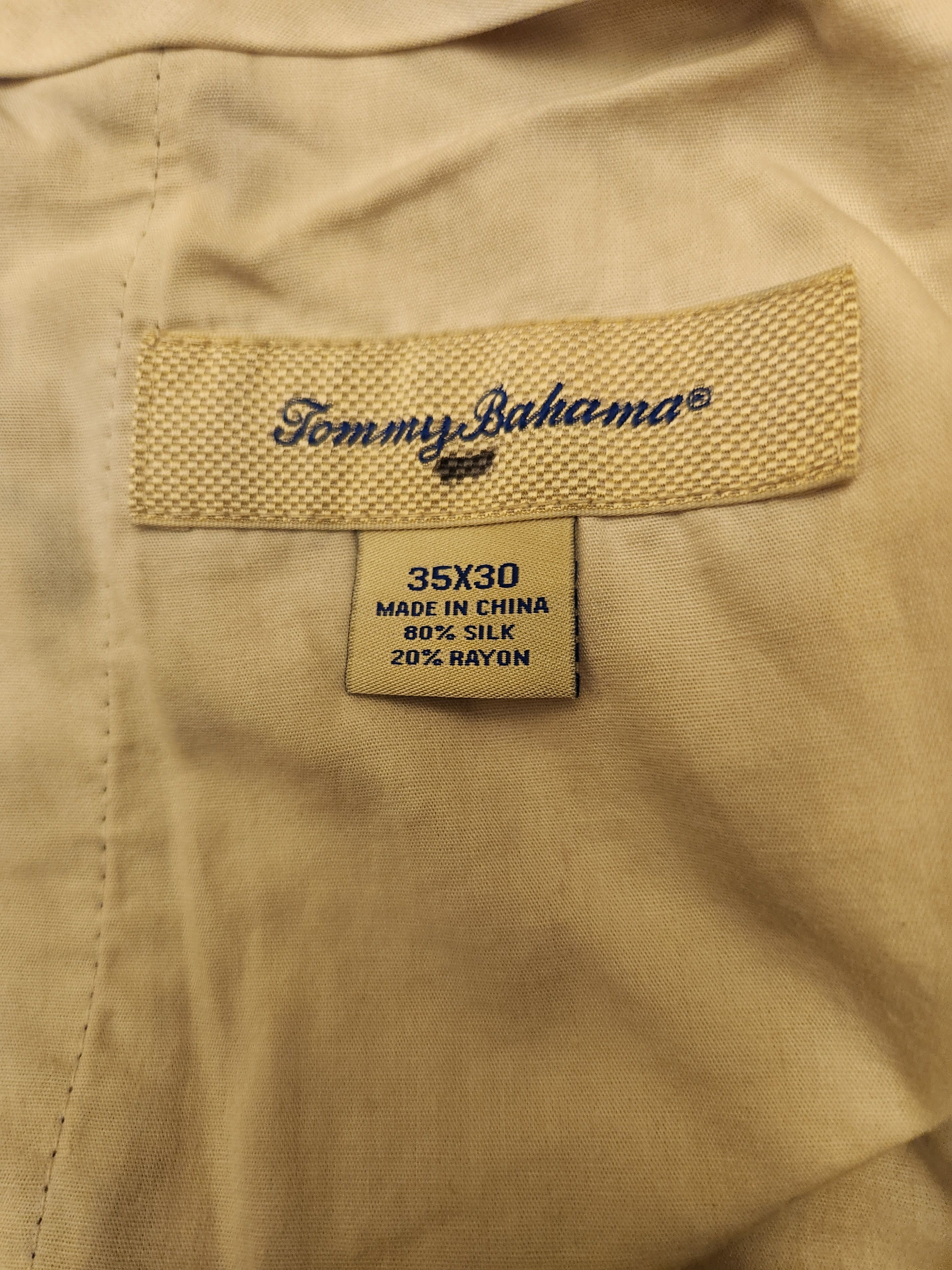 Tommy Bahama Silk/Rayon Navy Blue Pleated Front Pants Size US 35 - 4 Thumbnail