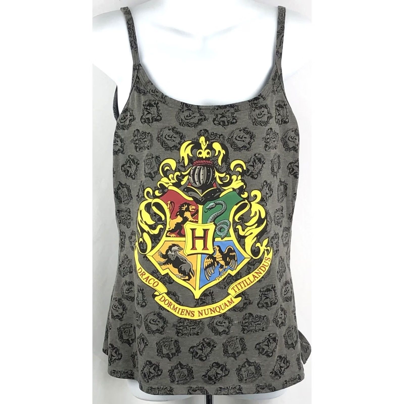 Vintage Harry Potter Sleeveless Tank Top L Gray Logo Chest Slits Size L / US 10 / IT 46 - 2 Thumbnail