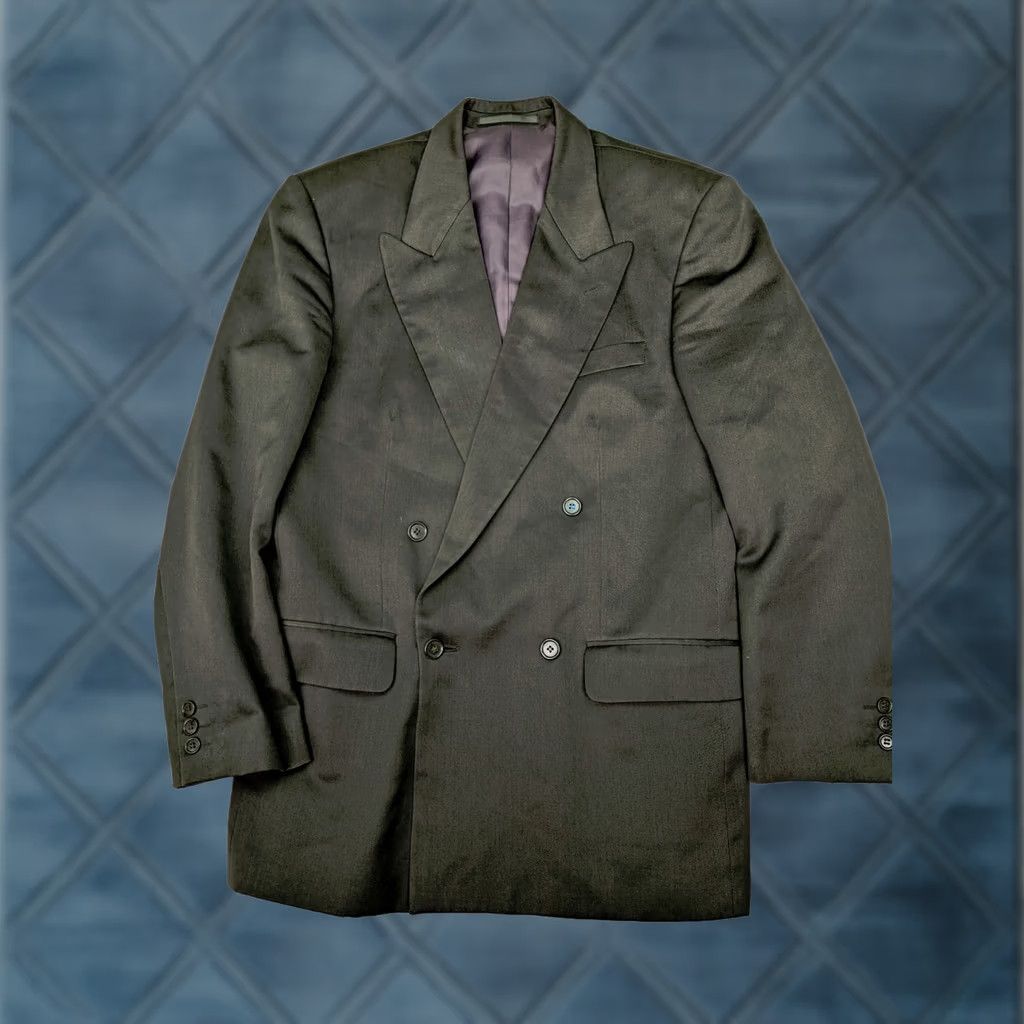 Burton Burton Blazer Jacket Mens 38L Gray Wool Blend Double-Breasted 4-Button Peak Lapel Shirt Coat Coat? Size 38R - 1 Thumbnail