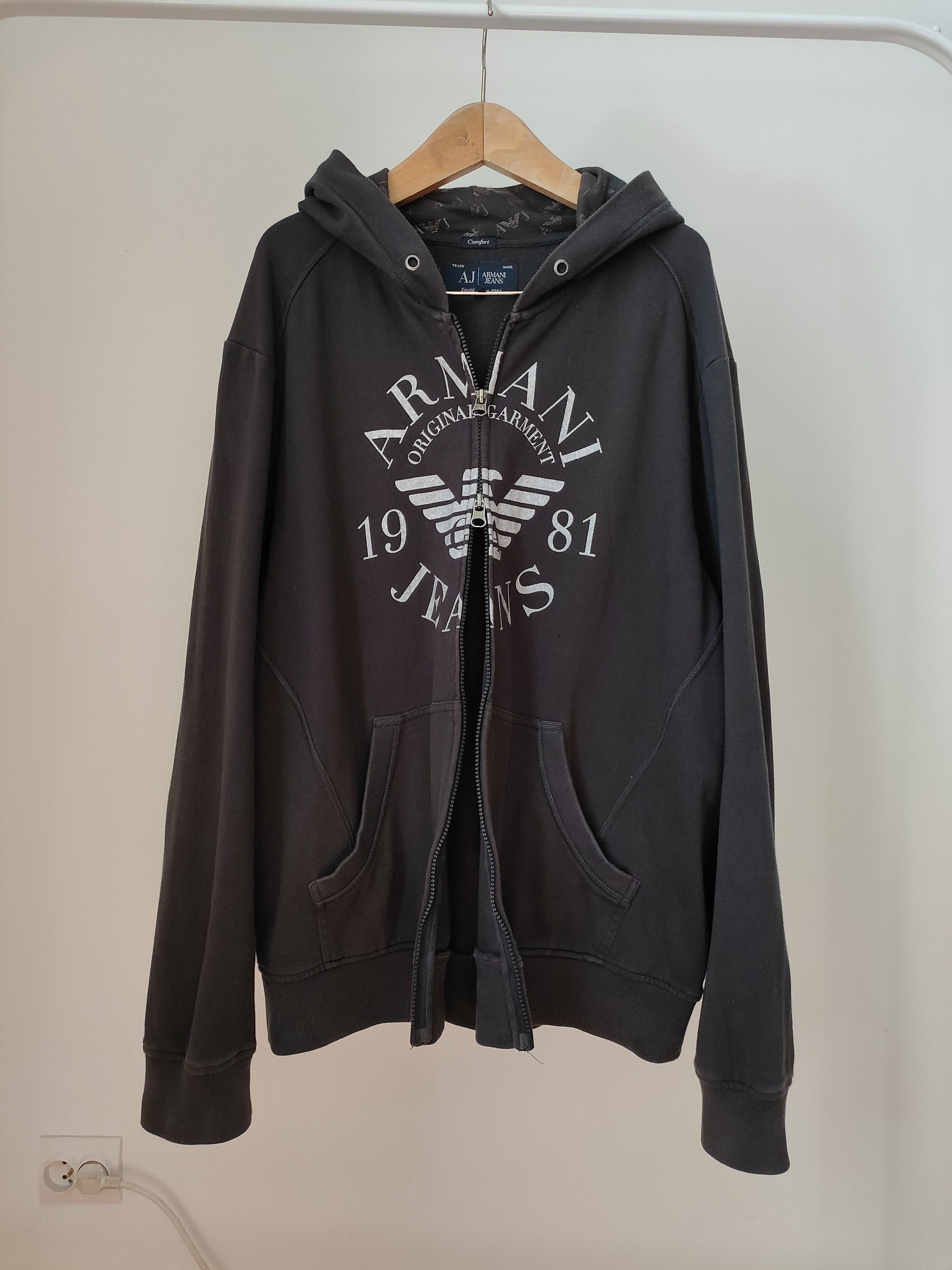 Armani y2k Armani Jeans Zip Up Hoodie Size US XXL / EU 58 / 5 - 3 Thumbnail