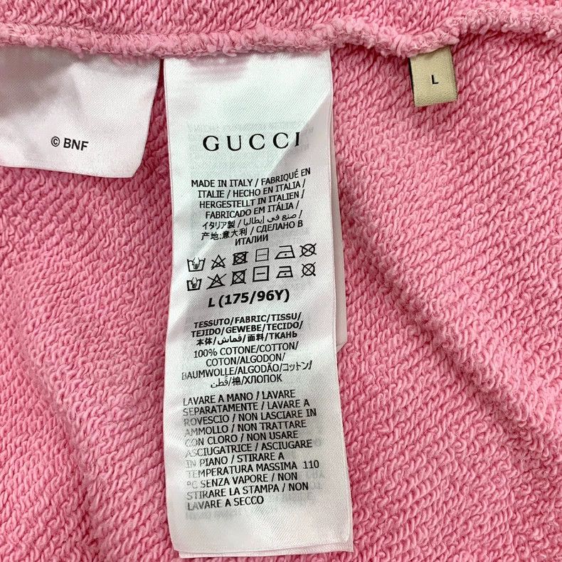 Gucci Gucci Pink banana cat letter print cotton round-neck long- Size L / US 10 / IT 46 - 7 Thumbnail