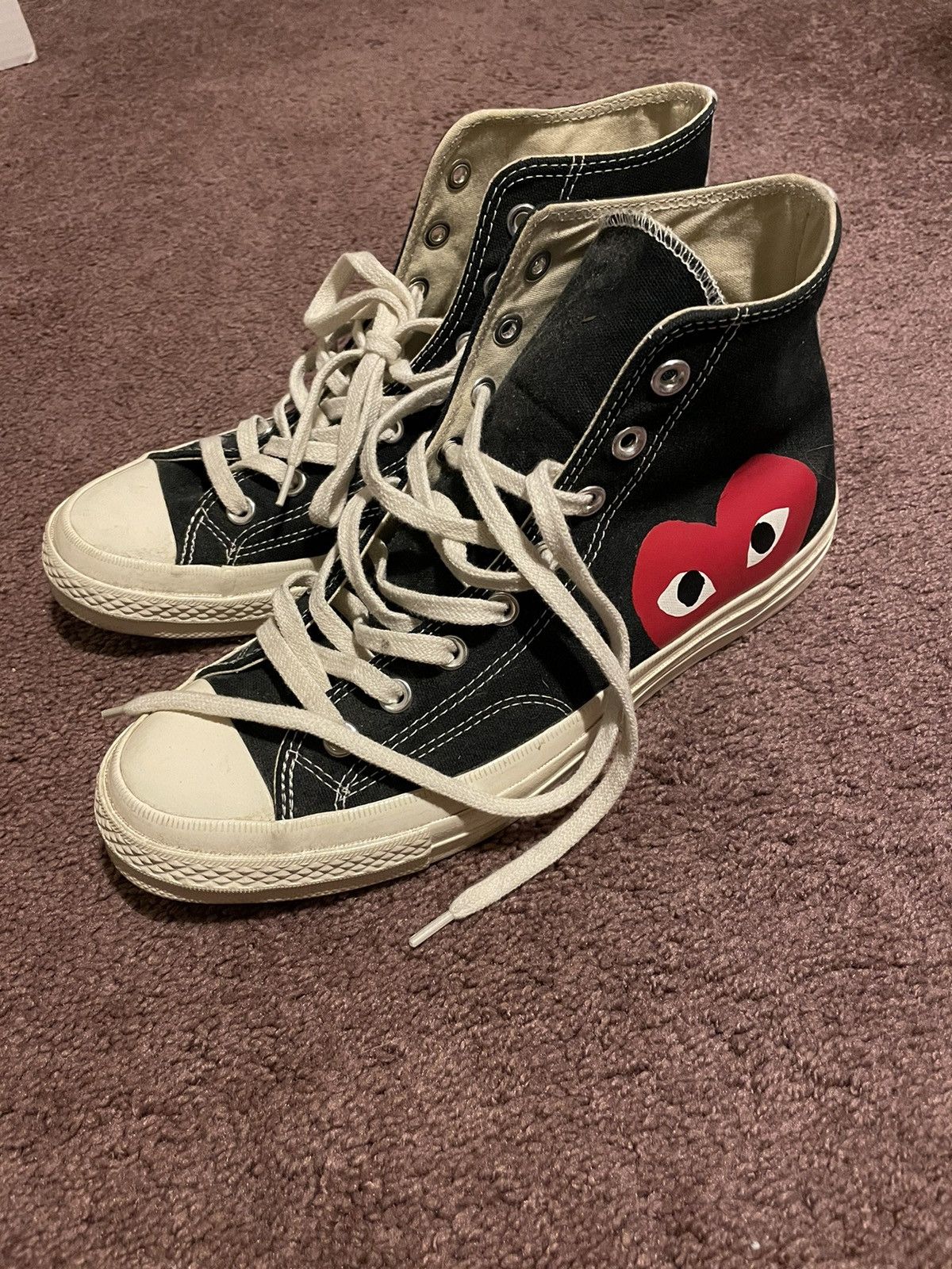 cdg converse high top
