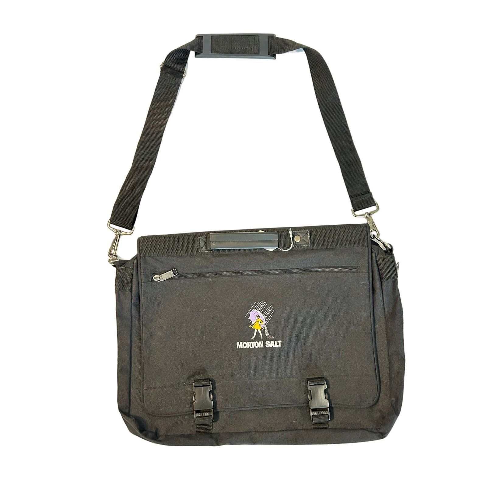 Other Morton Salt Logo Black Satchel Canvas Laptop Case 18" x 12" Size ONE SIZE - 1 Thumbnail
