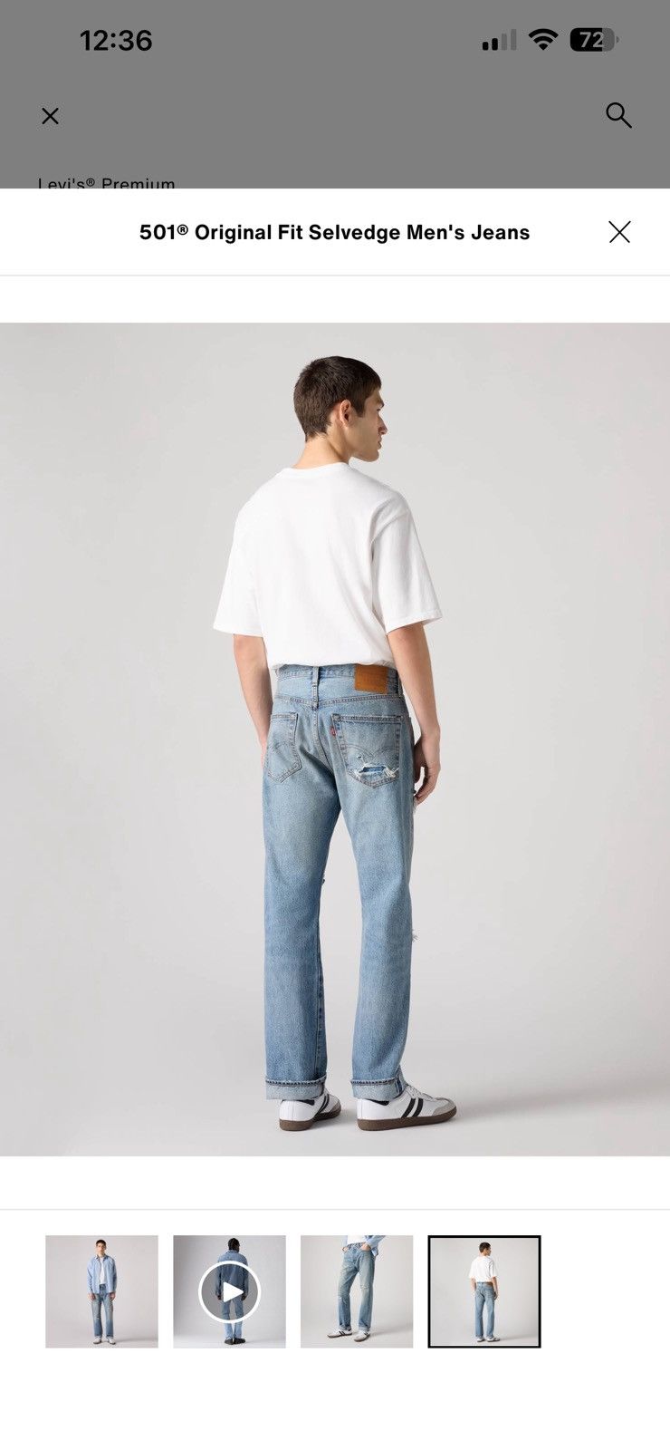 Levi's Levi 501 Selvedge distressed denim Size US 40 / EU 56 - 10 Thumbnail