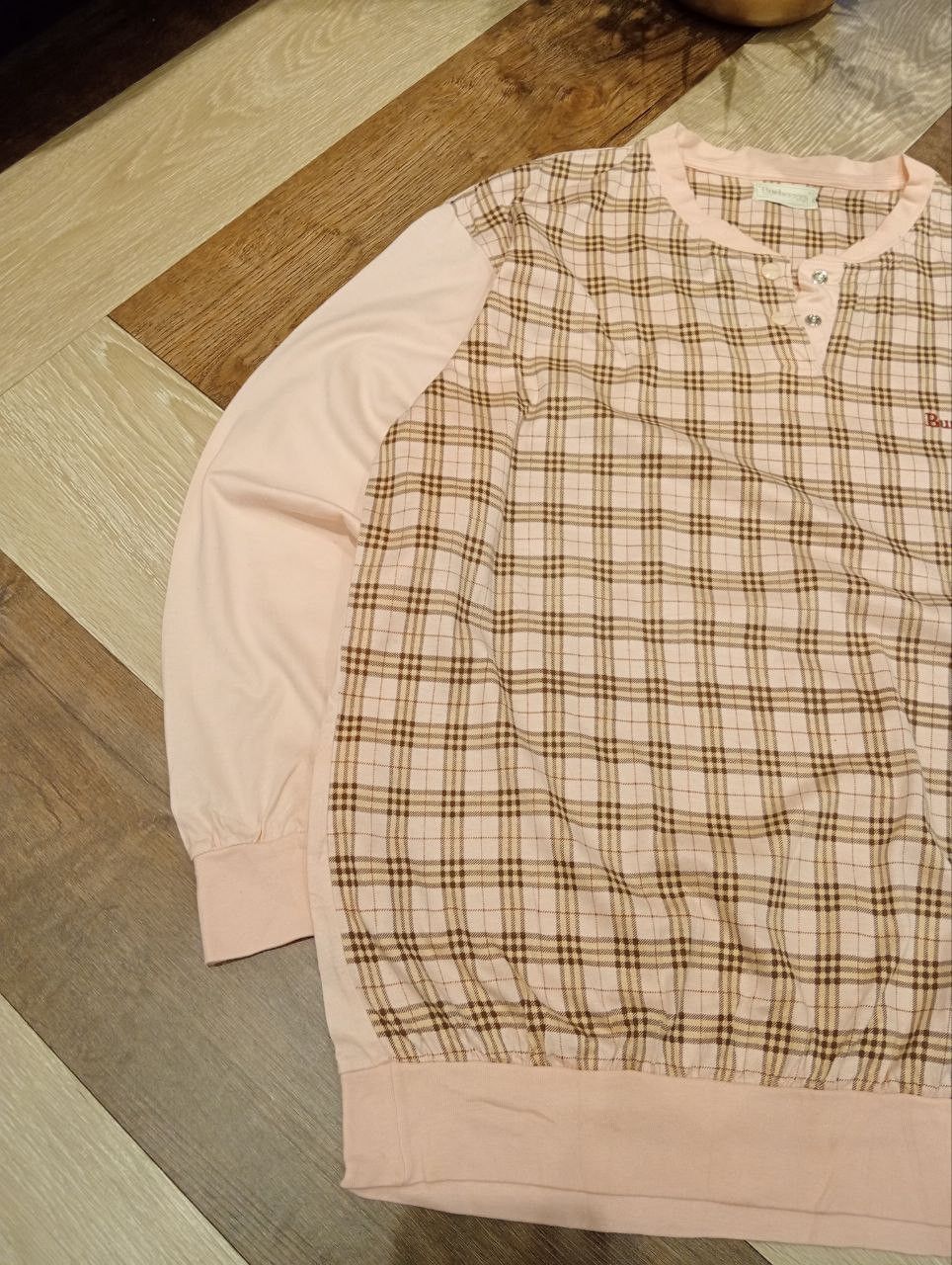 Burberry BURBERRYS JAPAN NOVA CHECK COTTON HENLEY NECK KNIT Size US L / EU 52-54 / 3 - 6 Thumbnail