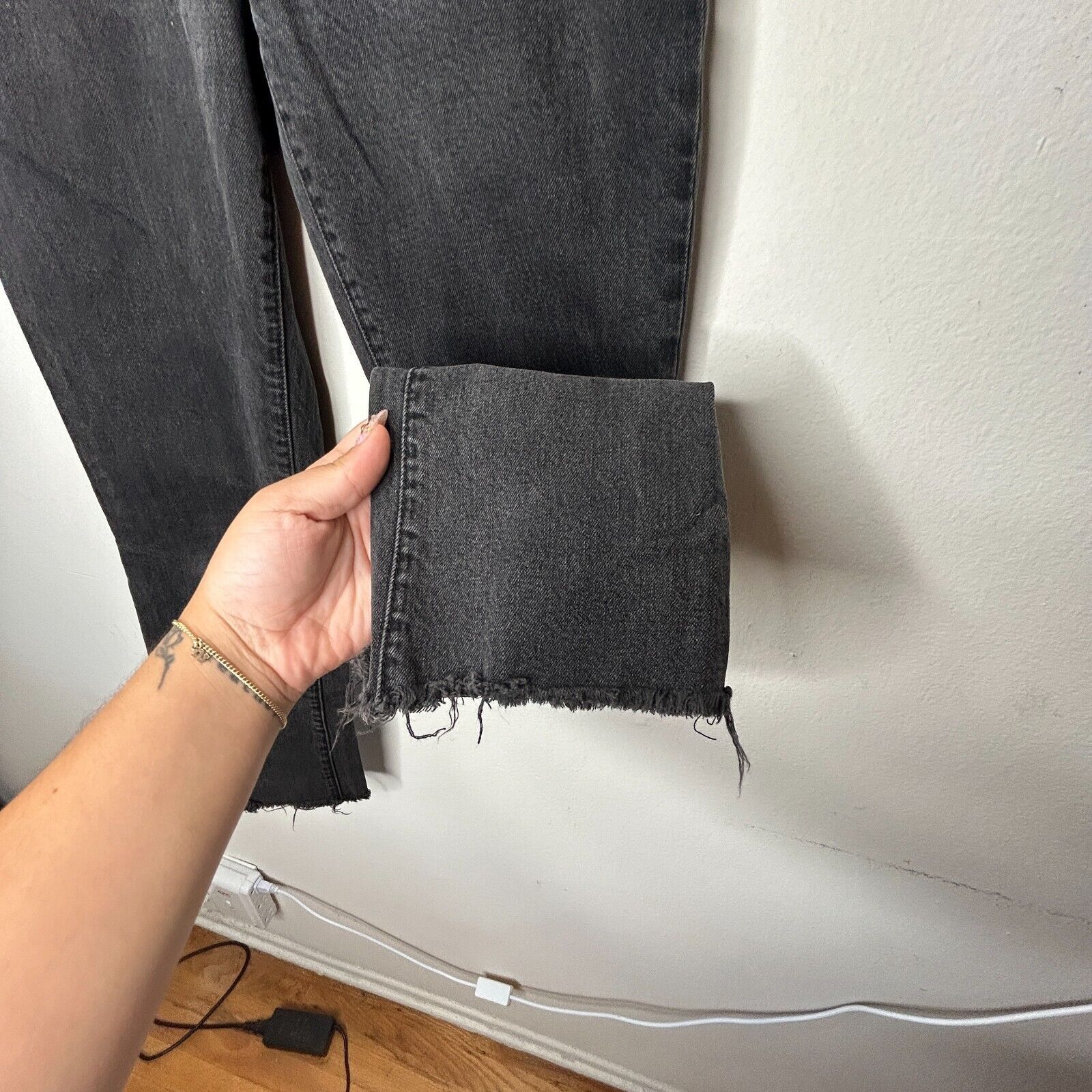 Ralph Lauren Ralph Lauren Washed Black Raw Hem Straight Jeans Size 2 Size 26" / US 2 / IT 38 - 5 Thumbnail