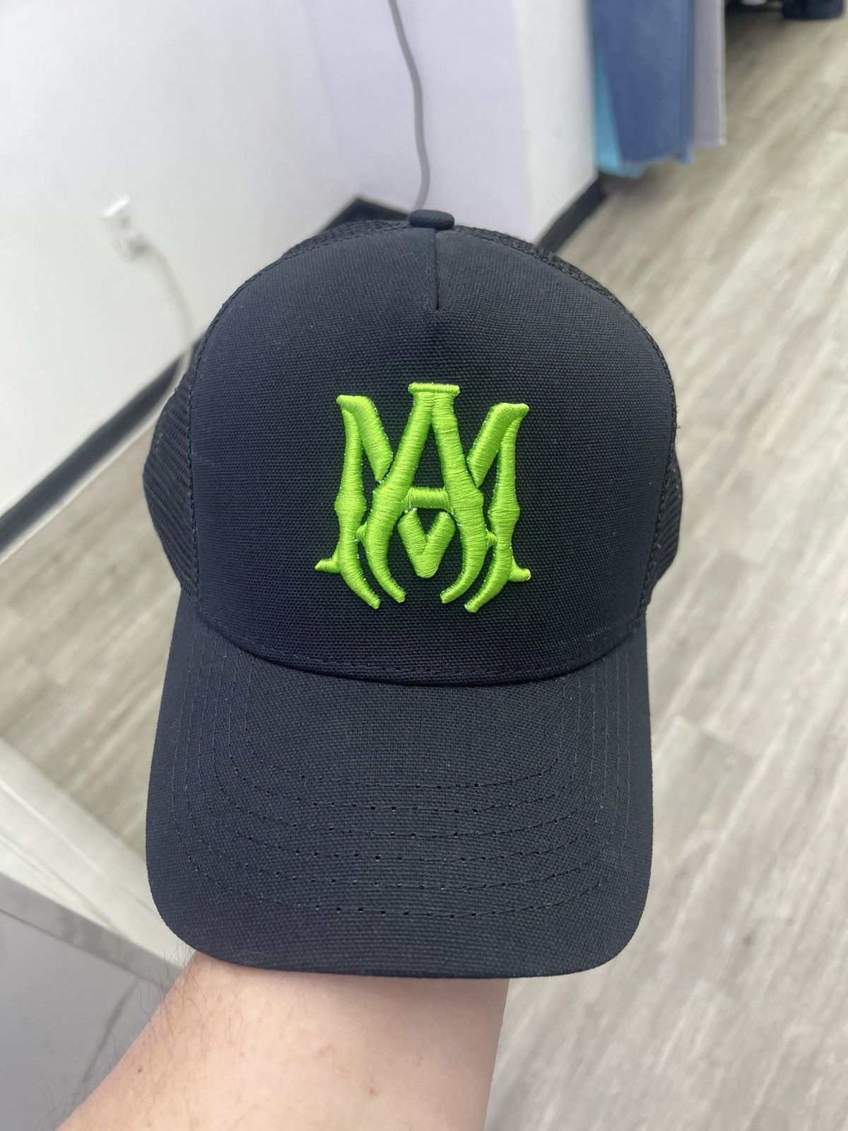 Amiri Amiri MA trucker hat (black/ green) Size ONE SIZE - 1 Thumbnail