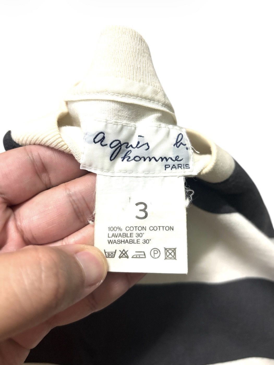 agnes b. VINTAGE AGNES B. STRIPED TSHIRT TEE💥 Size US L / EU 52-54 / 3 - 10 Thumbnail