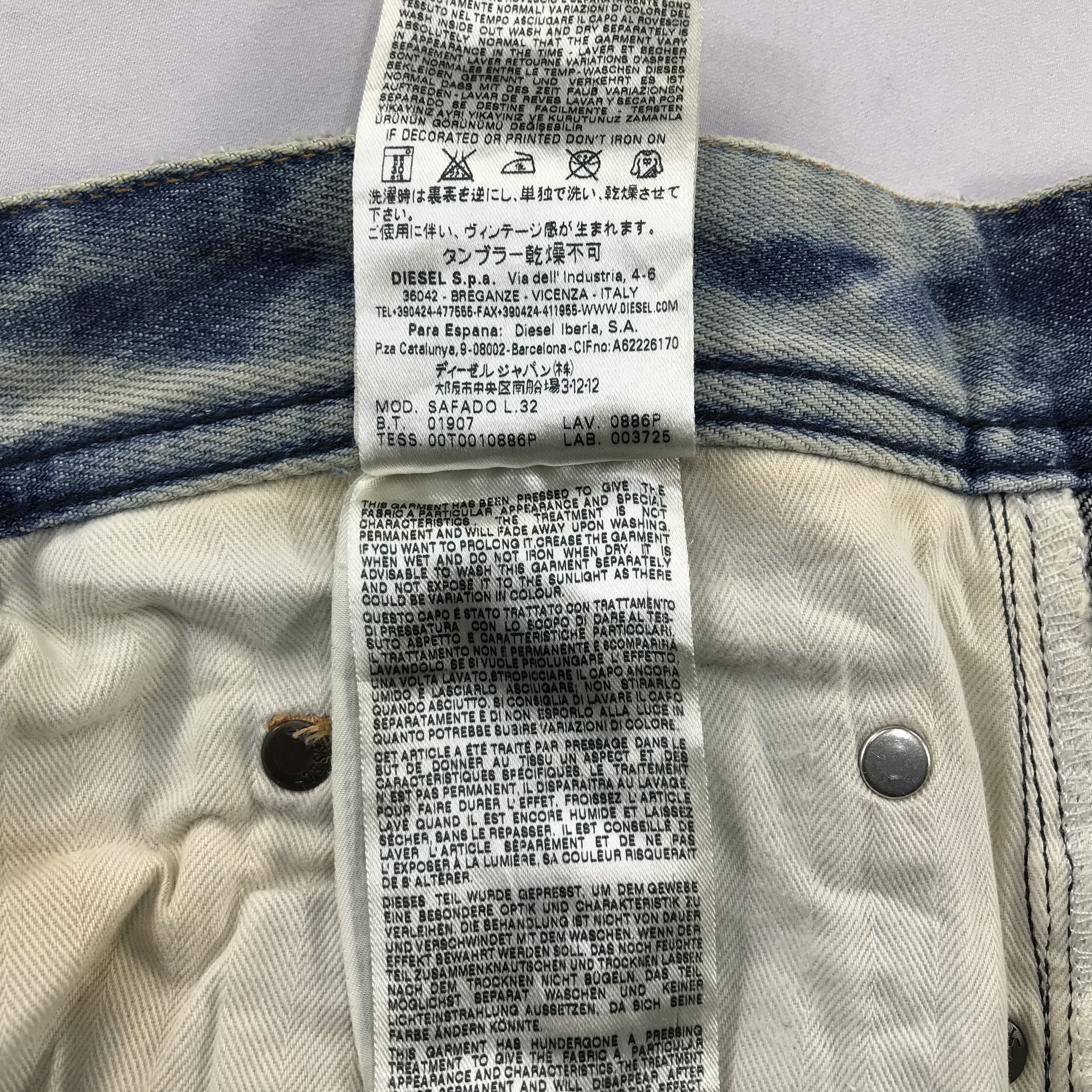 Diesel Diesel Safado Light Distress Denim Jeans KJ3458 Size US 32 / EU 48 - 21 Thumbnail
