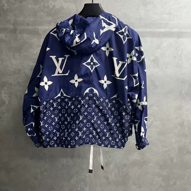 Louis Vuitton Louis Vuitton Blue Full Print Classic Hooded Jacket Size XXS / US 00 / IT 34 - 5 Thumbnail