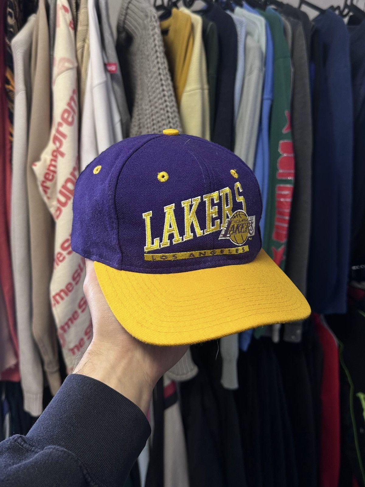 NBA Vintage 90s Los Angeles Lakers NBA Cap Y2K Size ONE SIZE - 1 Thumbnail