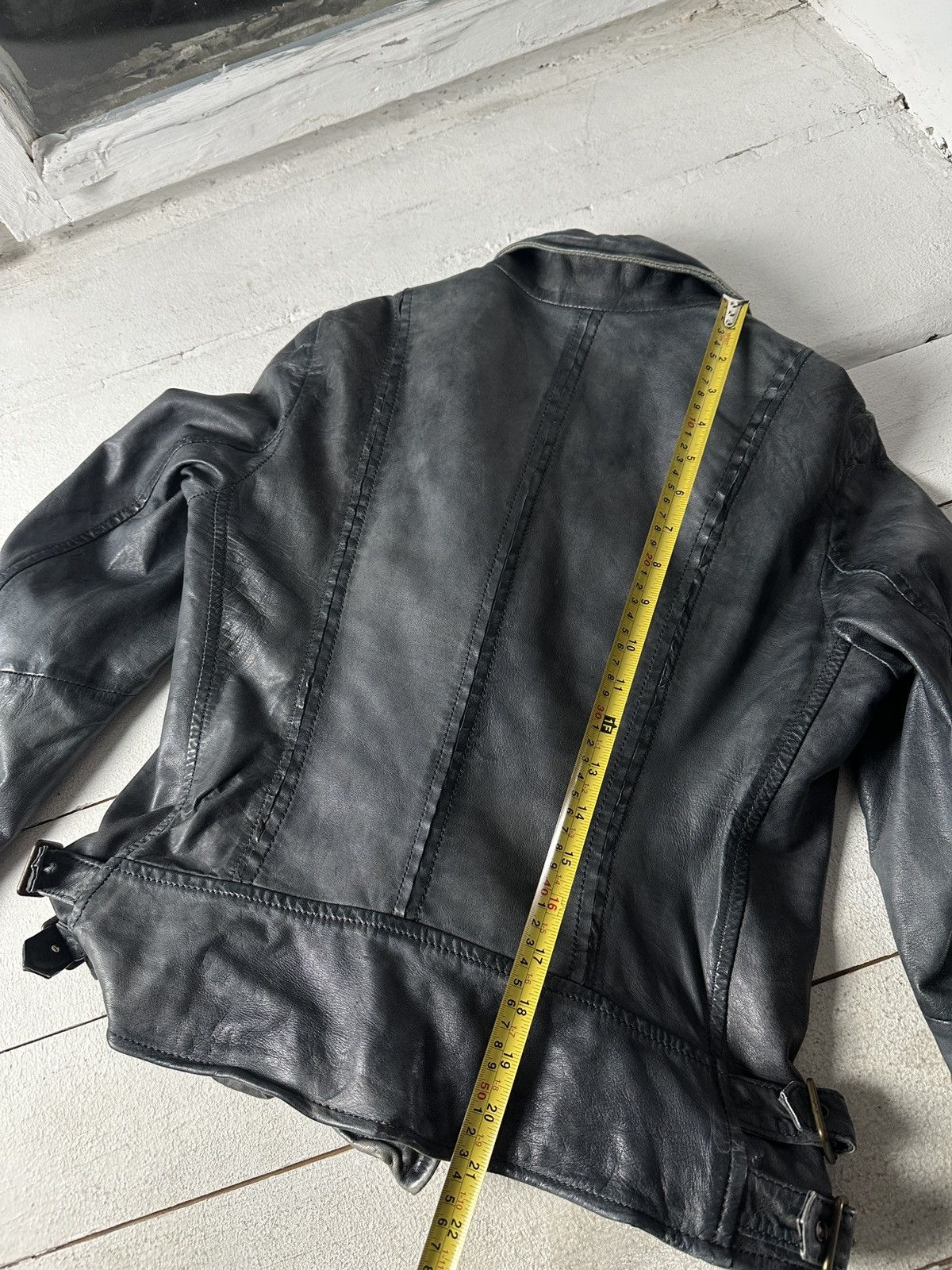 Other 🚨Y2K RICK OWENS TYPE DIRTY SLIM FIT ZIP LEATHER JACKET Size M / US 6-8 / IT 42-44 - 13 Thumbnail