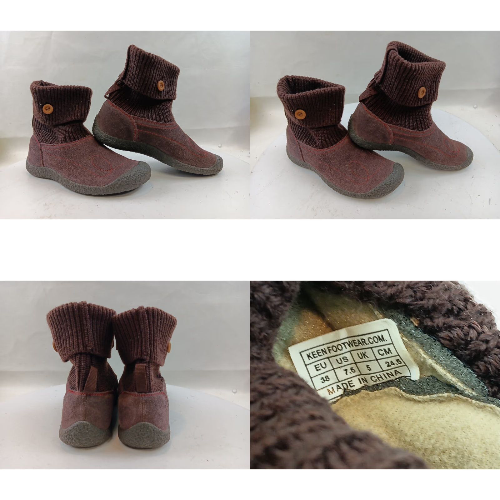 KEEN KEEN Shay Sweater Ankle Booties Slippers Women's Size 7.5 Brown Knit Foldover Bootie Sh Size M / US 6-8 / IT 42-44 - 11 Thumbnail
