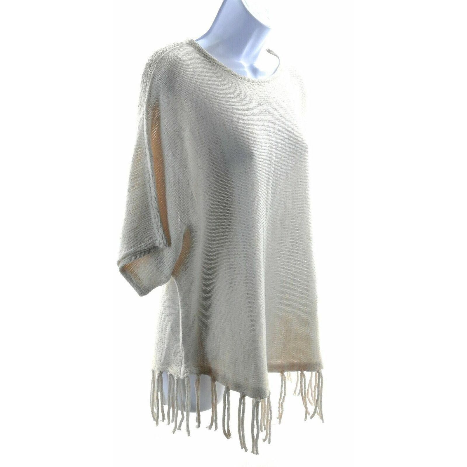 Other Domani Cream & Gold Metallic Oversized Sweater - Size Medium Size M / US 6-8 / IT 42-44 - 2 Thumbnail