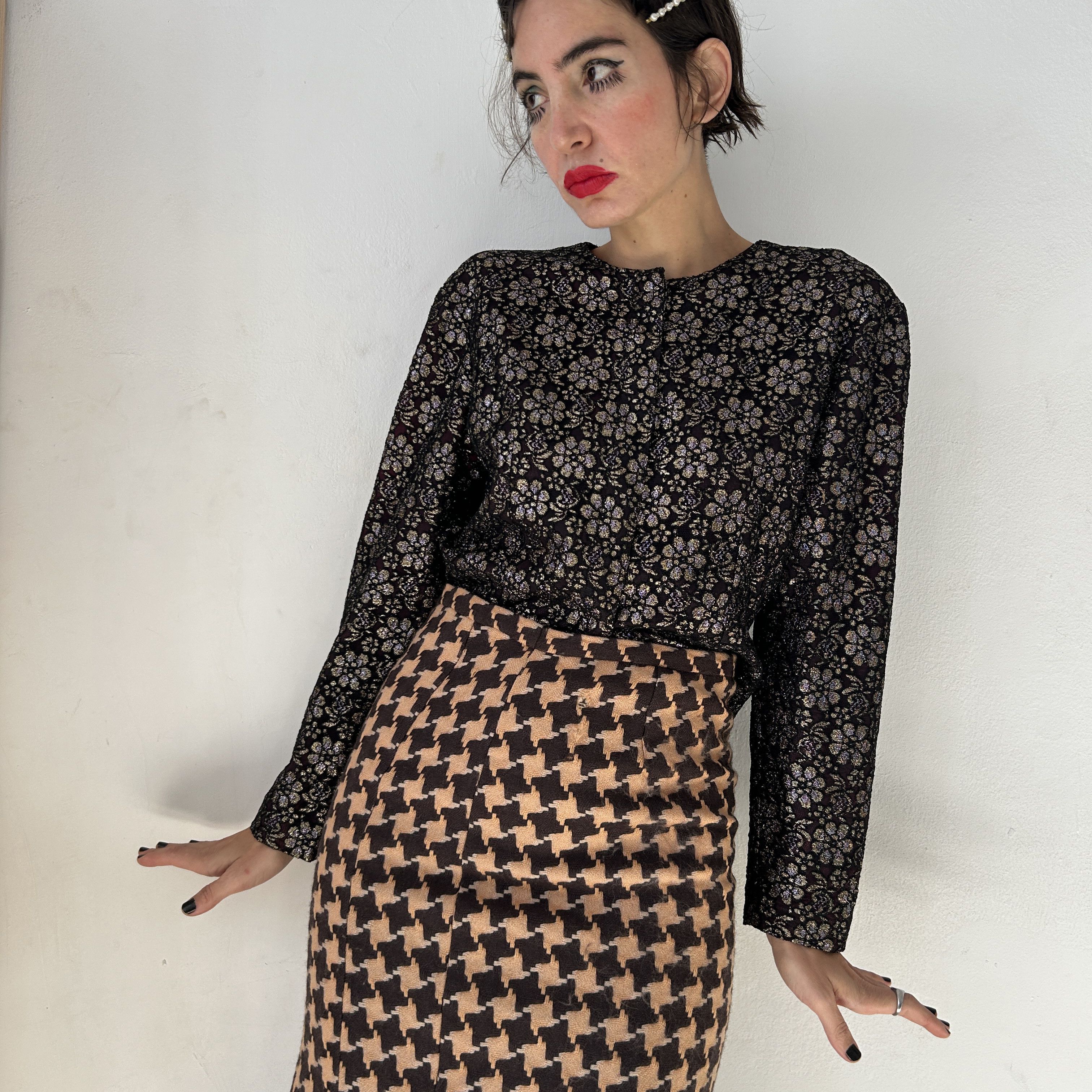Vintage Vintage 80s lace glitter cropped party jacket Size M / US 6-8 / IT 42-44 - 1 Thumbnail