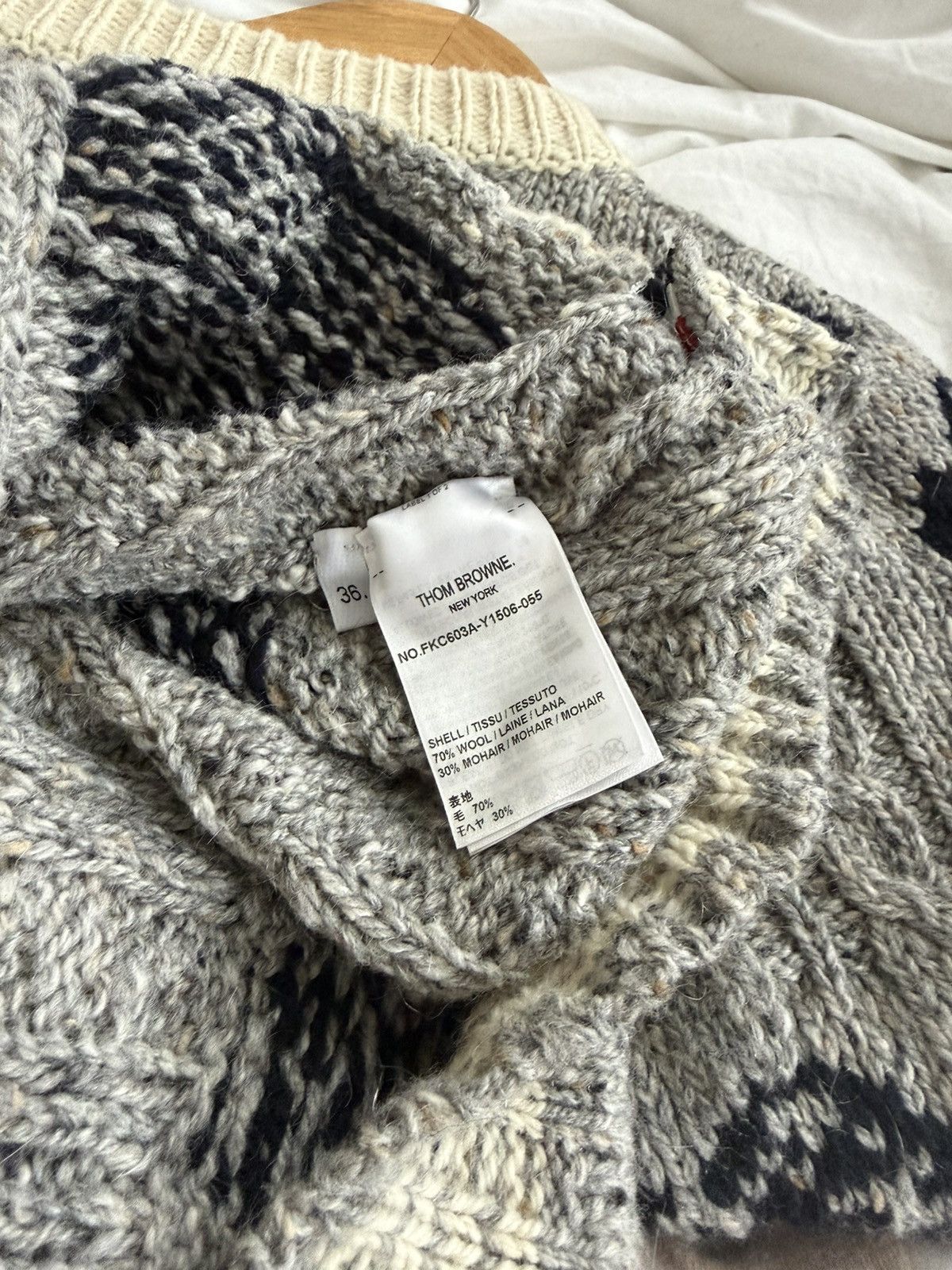 Thom Browne Cropped Cable Knit Floral Thom Browne Sweater Size XS / US 0-2 / IT 36-38 - 5 Thumbnail
