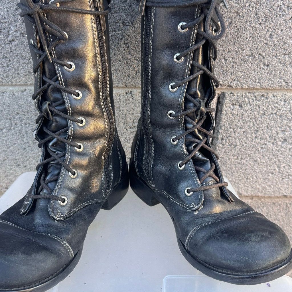 Harley Davidson Harley-Davidson Lace Up Black motorcycle Riding Boots 8.5 Size US 8.5 / IT 38.5 - 3 Thumbnail