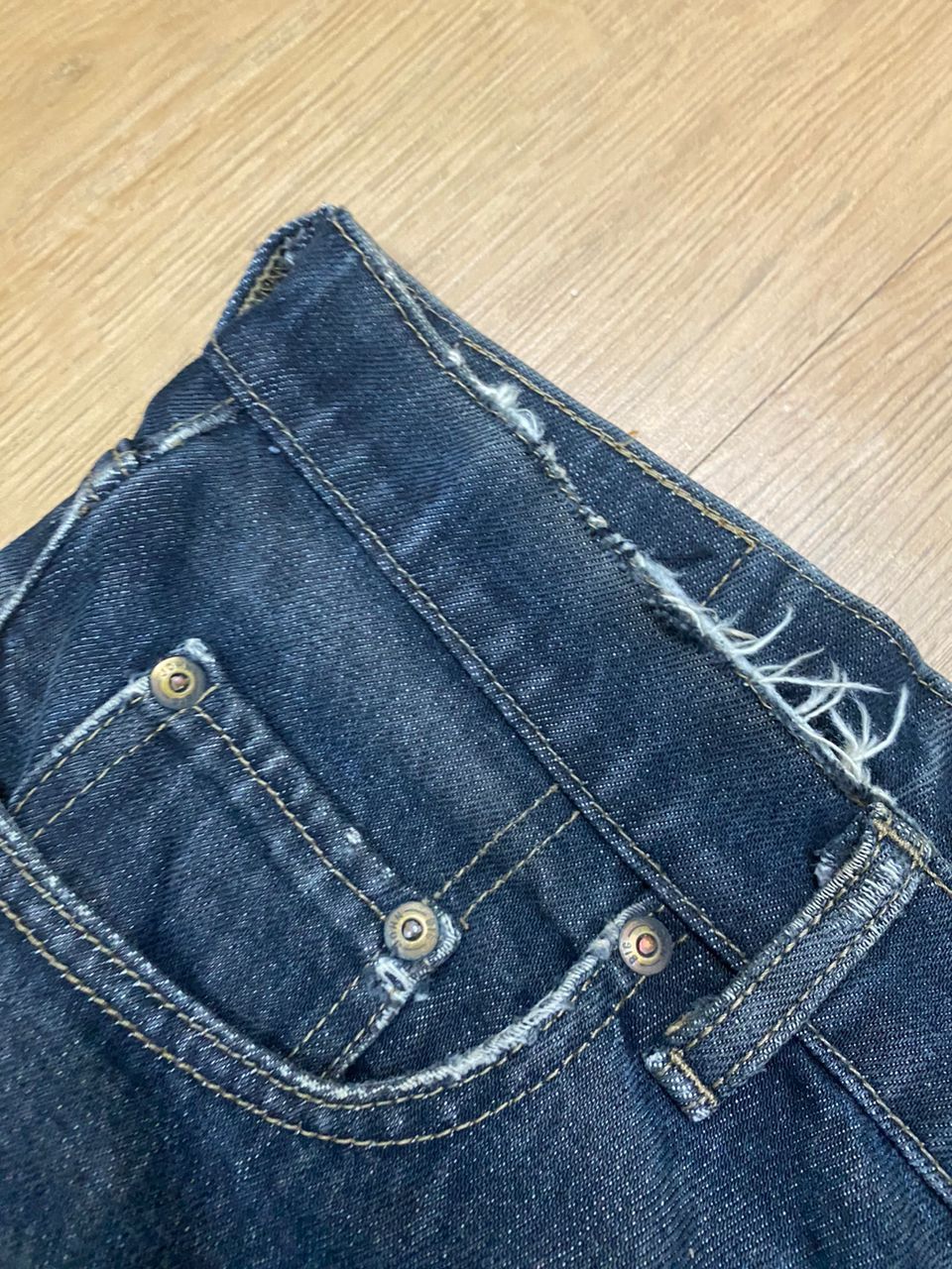 Big John 🔥W33 Vintage Big John Super Black Distressed Denim Size US 33 - 19 Thumbnail