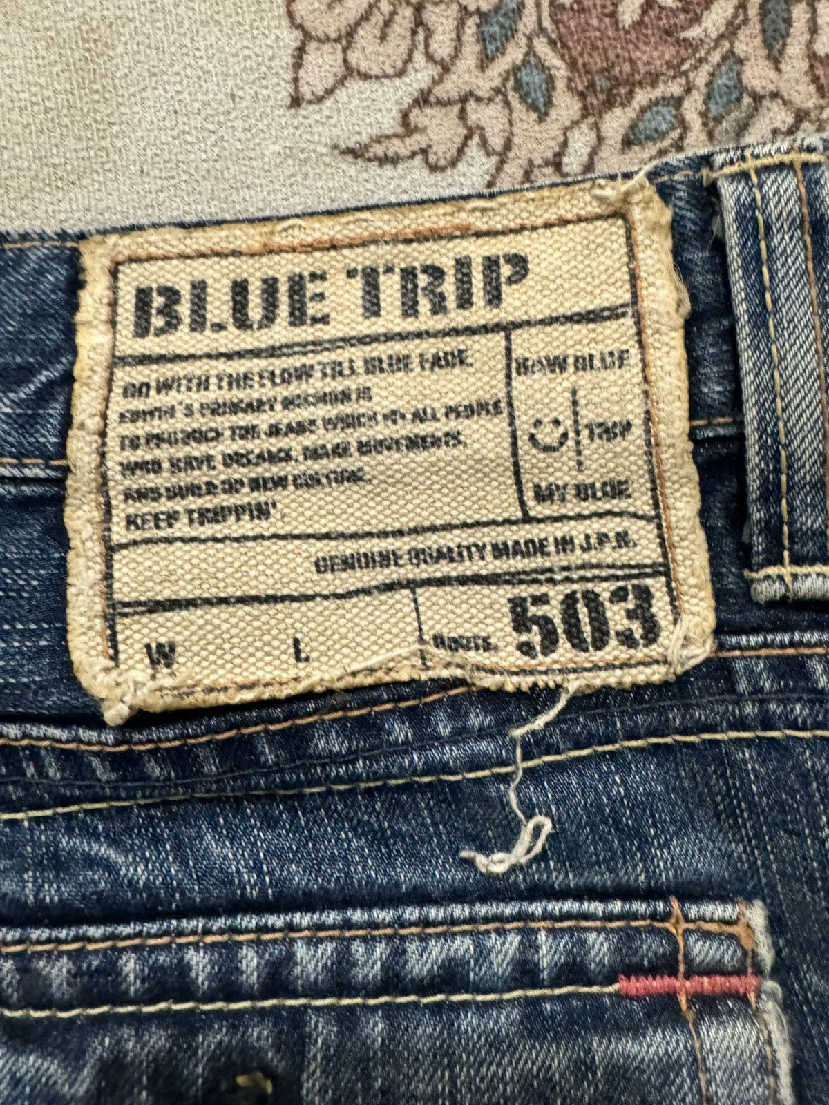 Vintage Edwin 503 Blue Trip Flare Jeans