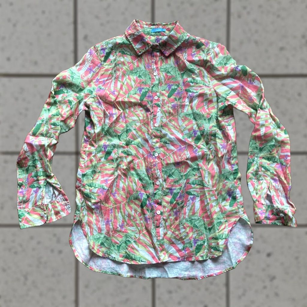 J.McLaughlin J.McLaughlin Womens Shirt Size XS 100% Linen Floral Beach Blouse Button Up Size XS / US 0-2 / IT 36-38 - 1 Thumbnail