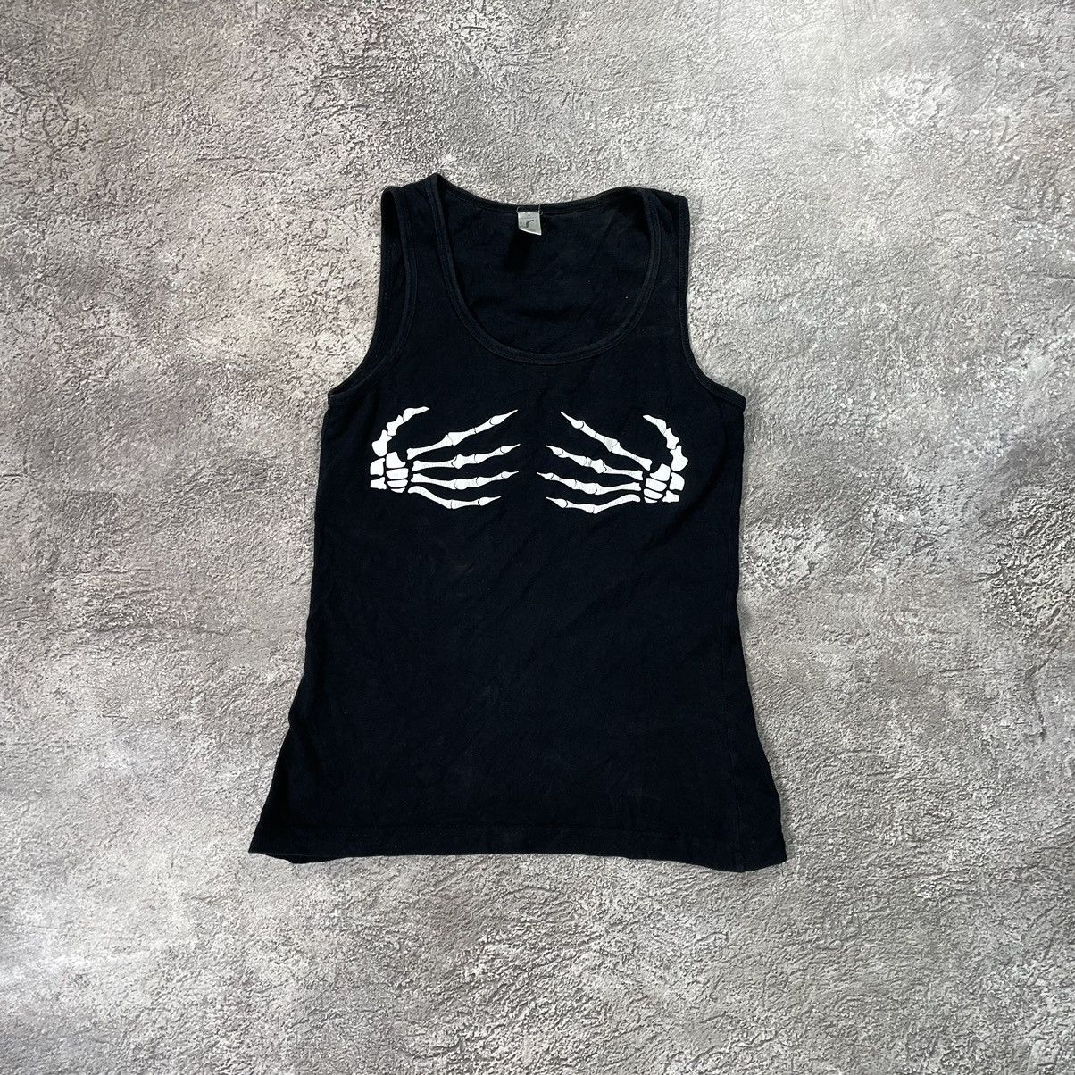 Vintage Vintage Y2K Skeleton Hands Graphic Tee Punk Grunge Black S Size US S / EU 44-46 / 1 - 2 Thumbnail