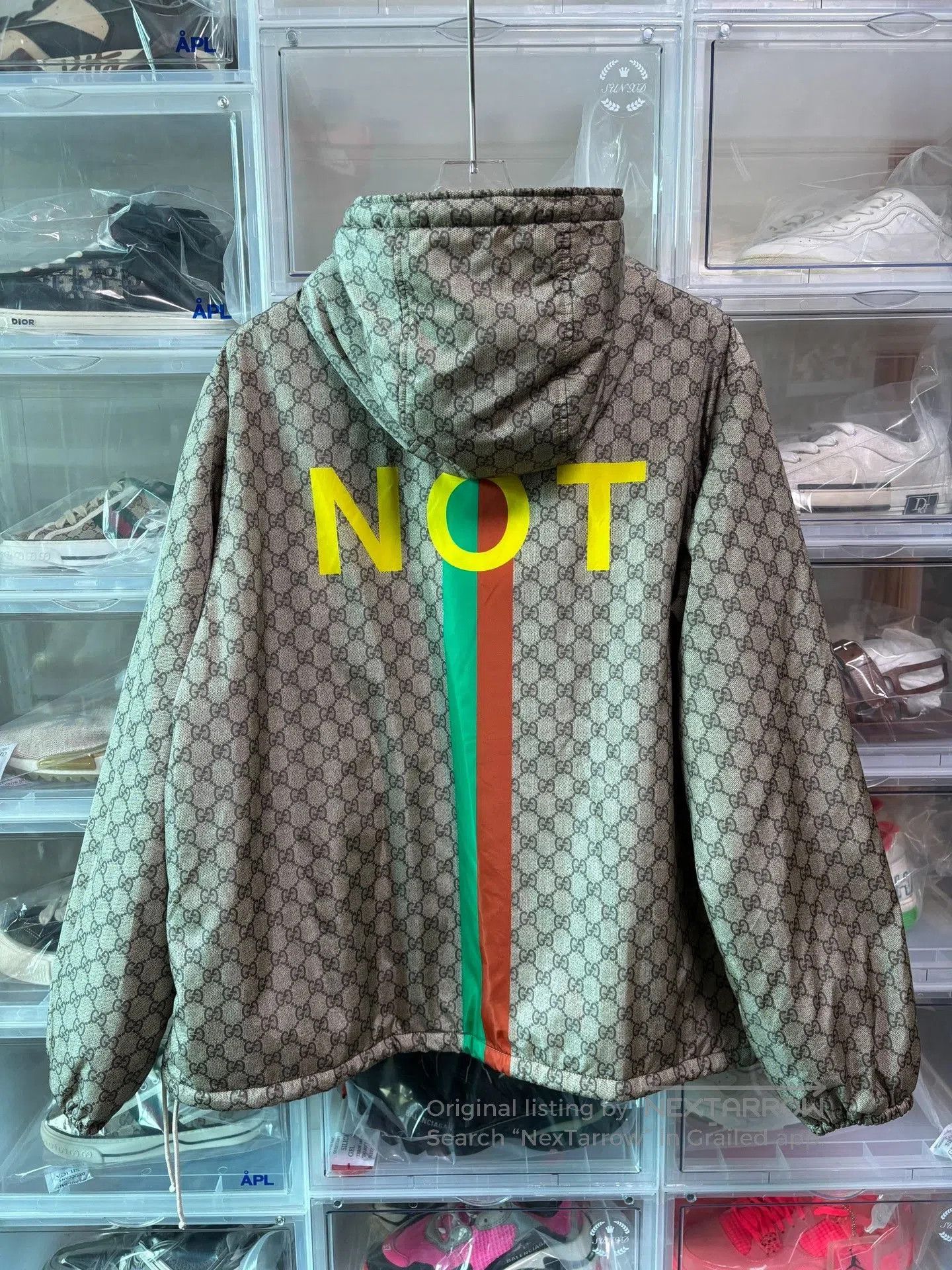 Gucci Gucci Brown Letter Print Hooded Jacket. Size US M / EU 48-50 / 2 - 9 Thumbnail