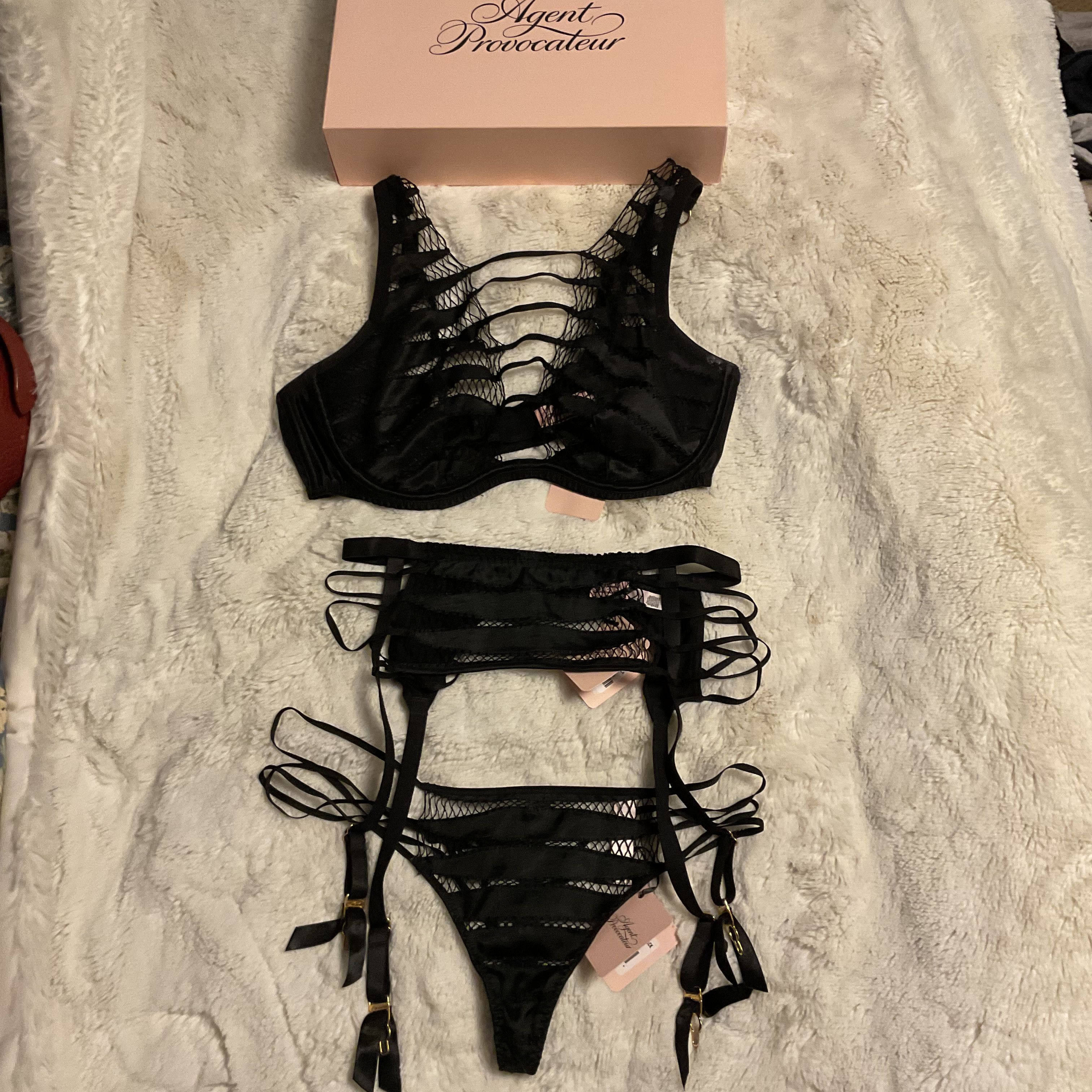Agent Provocateur RAYNA Bra 34DD, Suspender & Thong 3 Medium $565 Size ONE SIZE - 7 Thumbnail