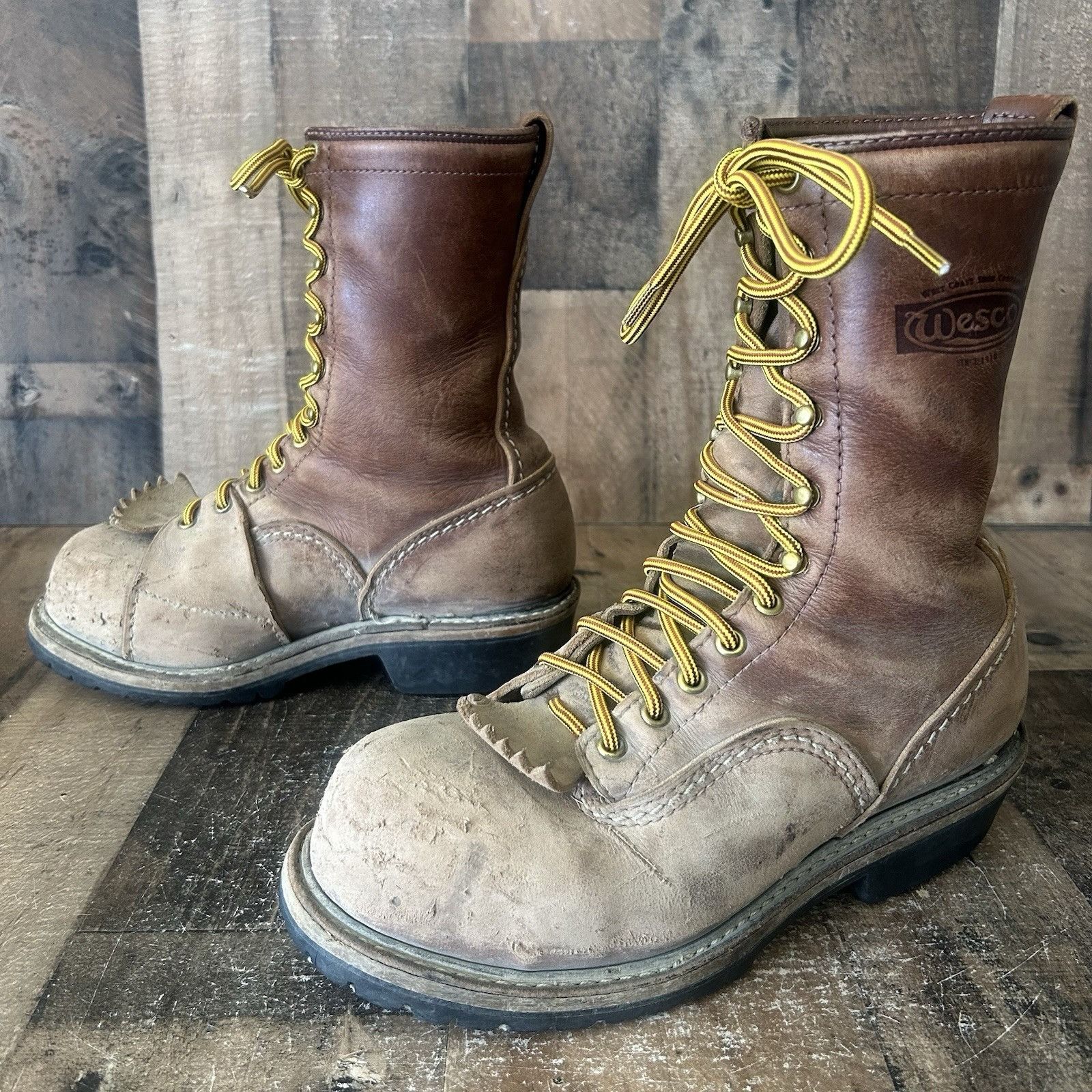 WESCO Wesco Vintage Lace Up Steel Toe Work Boots Mens 8.5 D Size US 8.5 / EU 41-42 - 2 Thumbnail