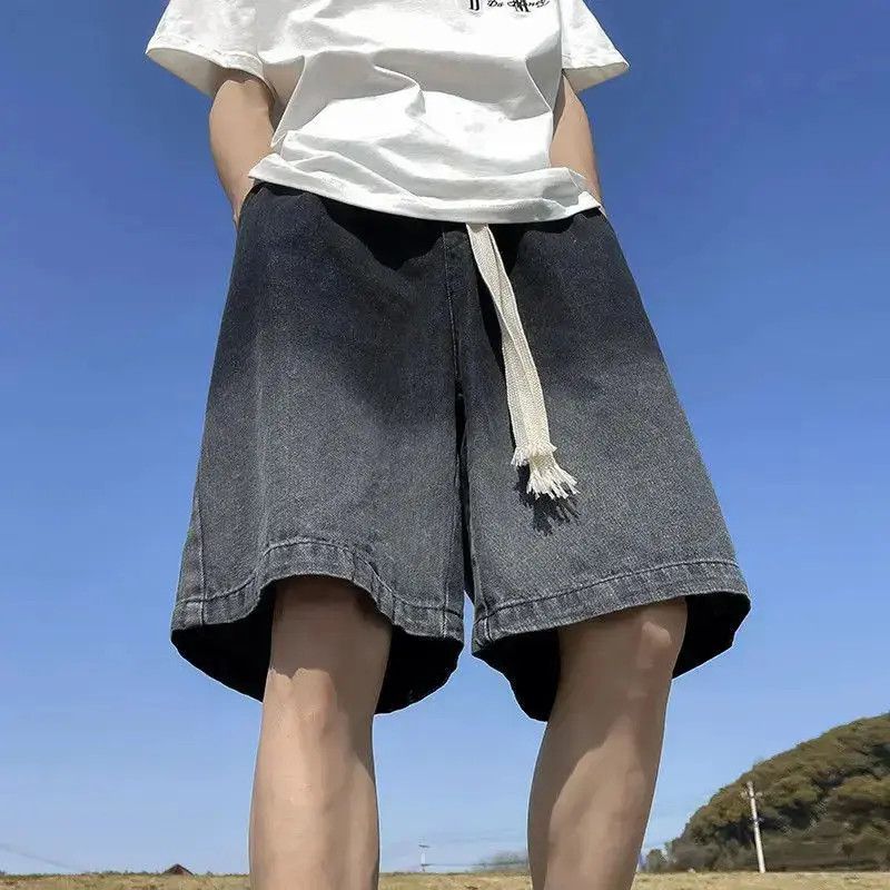 Japanese Brand Retro gradient loose casual denim shorts Size US 32 / EU 48 - 5 Thumbnail