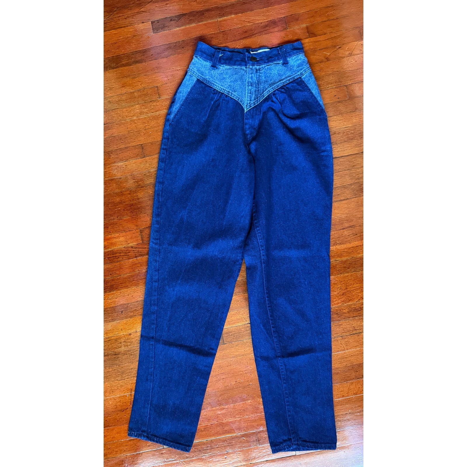 Vintage Vintage 70’s Dark Wash Denim High Waist Bare Back Jeans XS Size 24" / US 00 / IT 34 - 1 Thumbnail