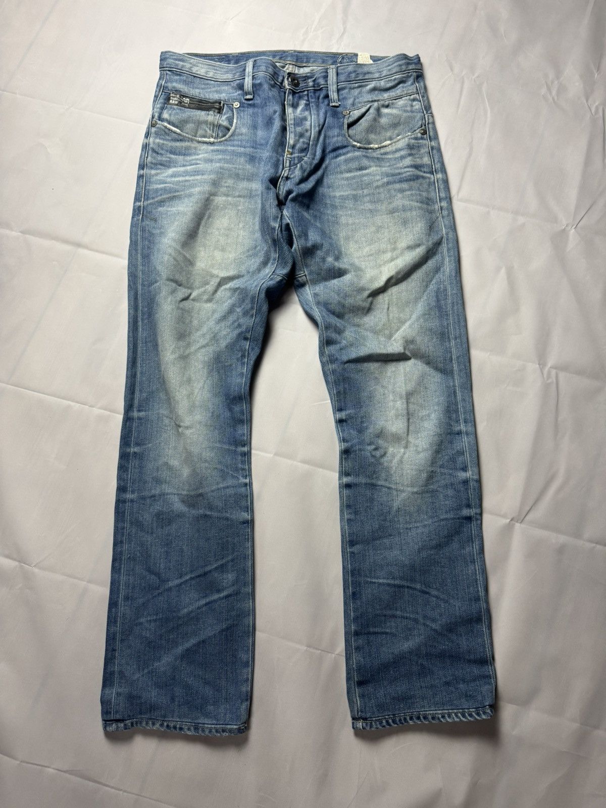 Carhartt × G-Star × Vintage G-Star RAW 3301 Straight Fit Jeans | W33 L32 | Washed Blue Size US 32 / EU 48 - 2 Thumbnail
